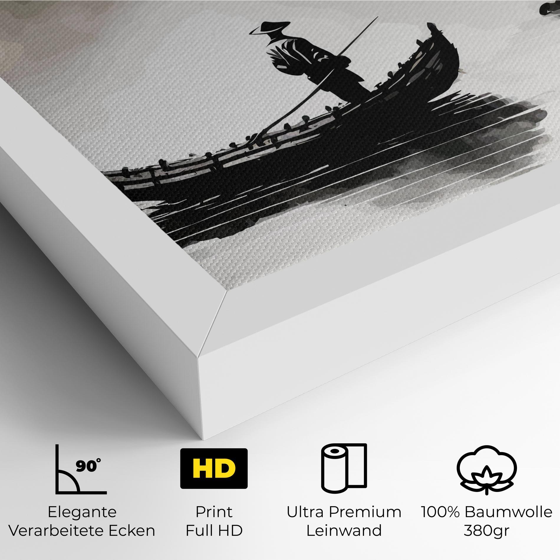 Leinwandbild Black Ink Boat mockup 4