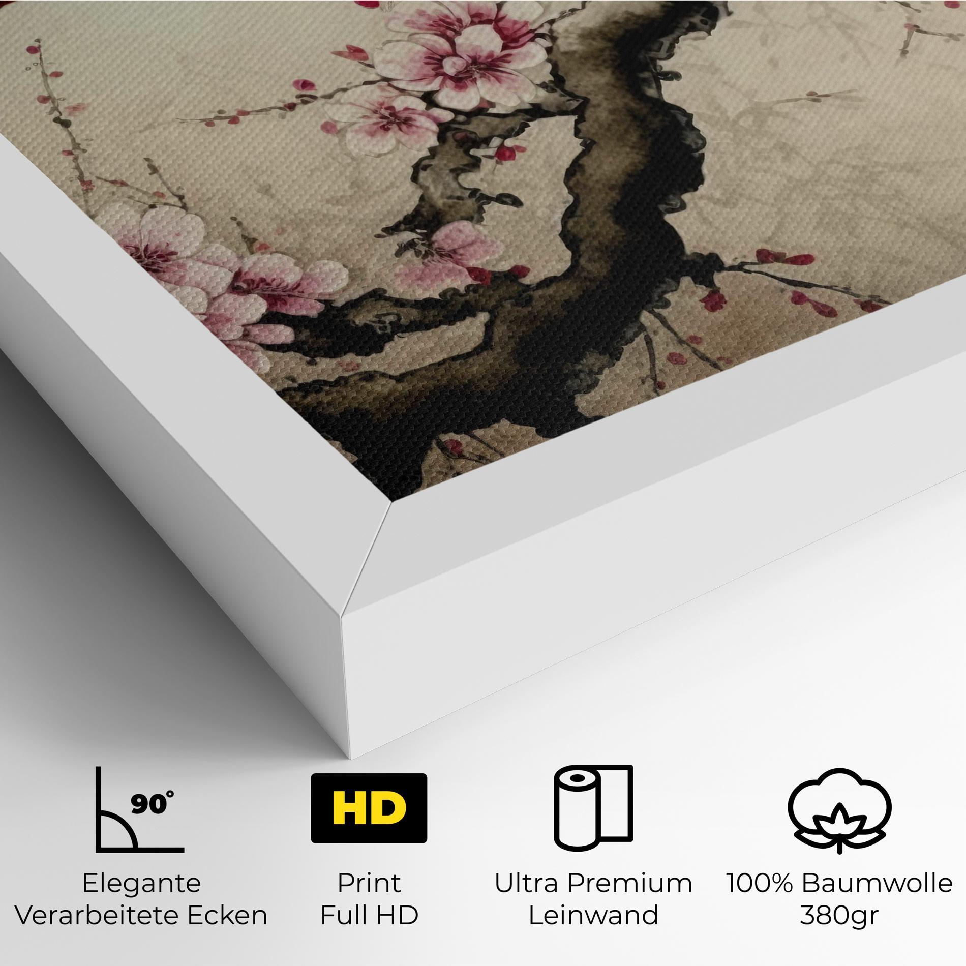 Leinwandbild Cherry Blossom Birds mockup 4