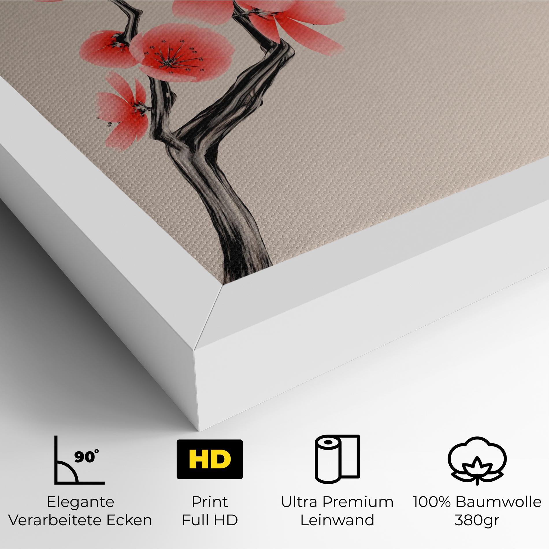 Leinwandbild Chinese Plum Blossom mockup 4