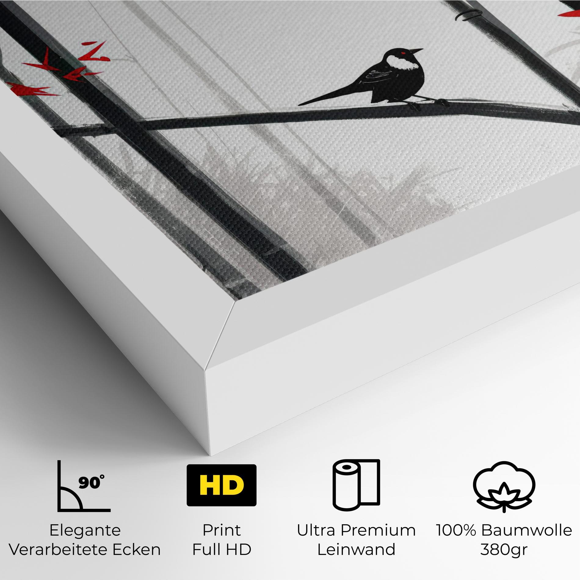 Leinwandbild Chinese Red Leafs mockup 4