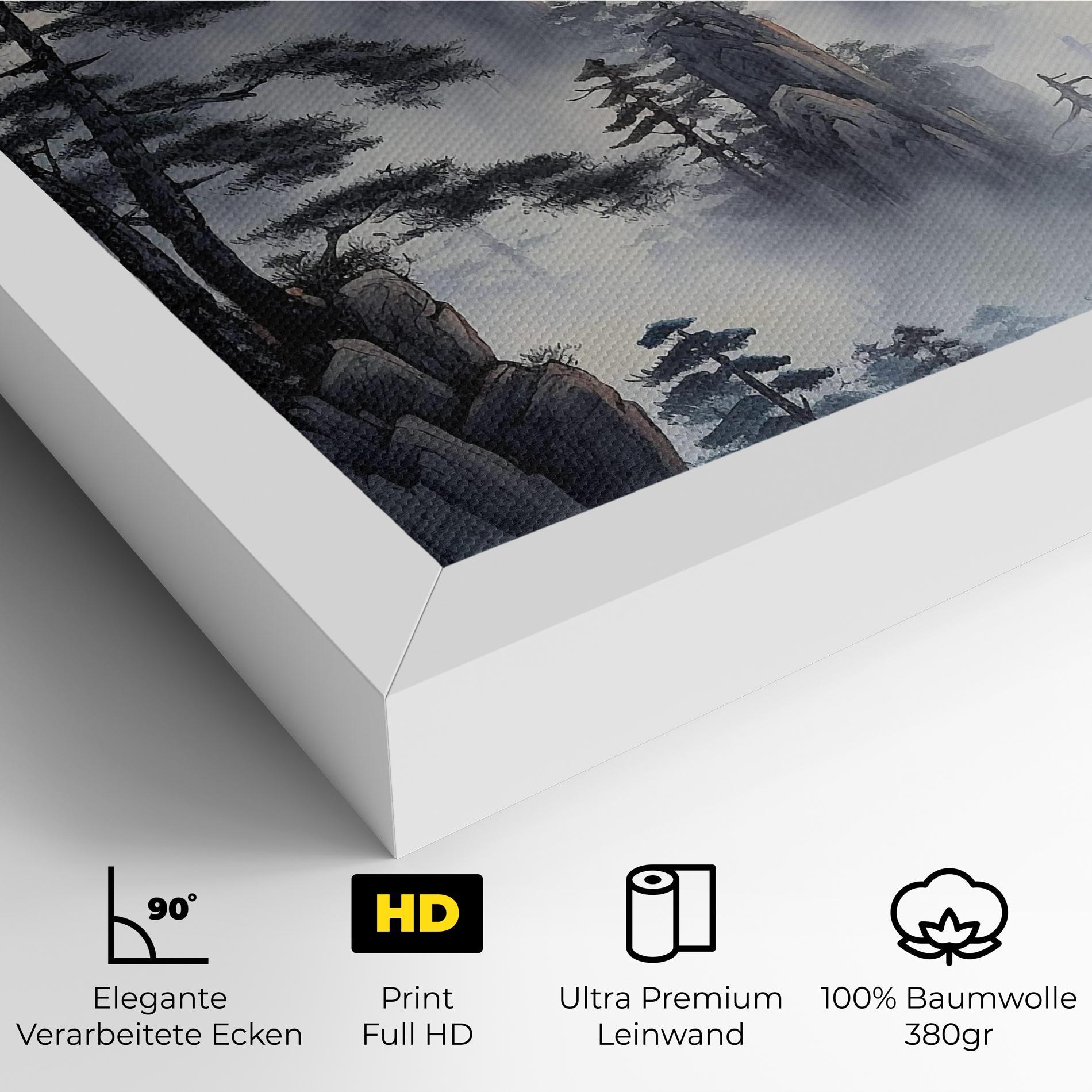 Leinwandbild Fog Trees mockup 4