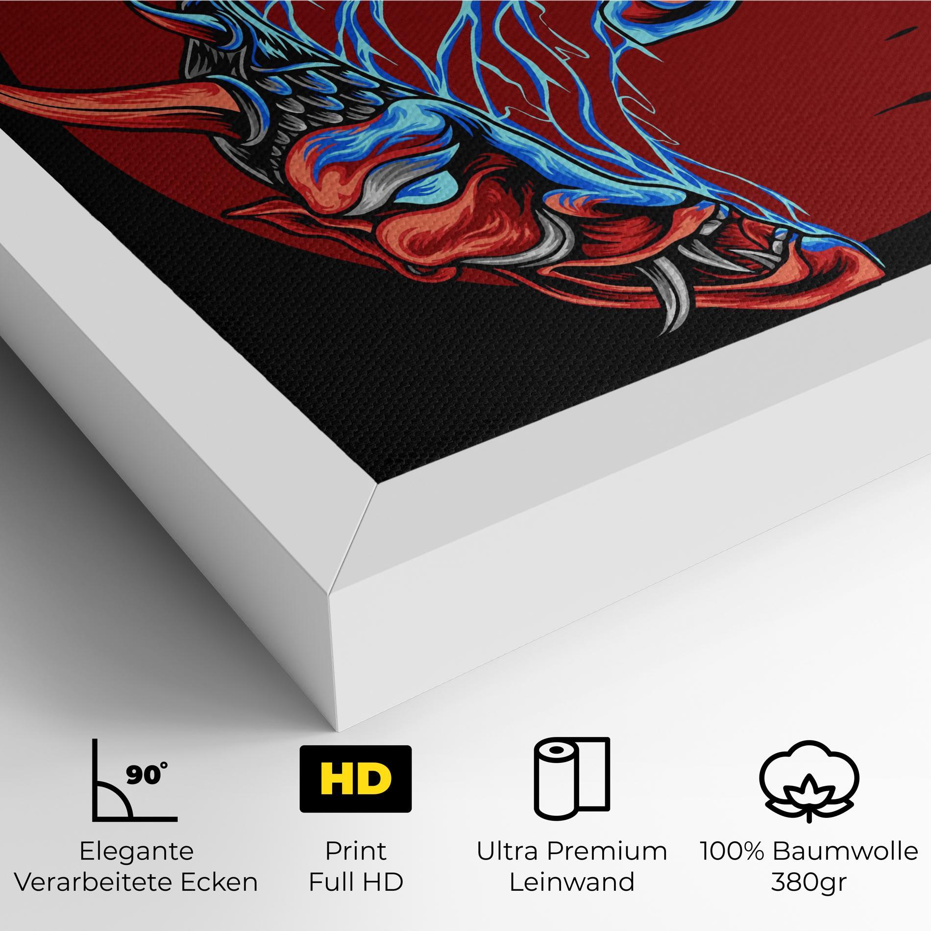Leinwandbild Japanese Mask mockup 4