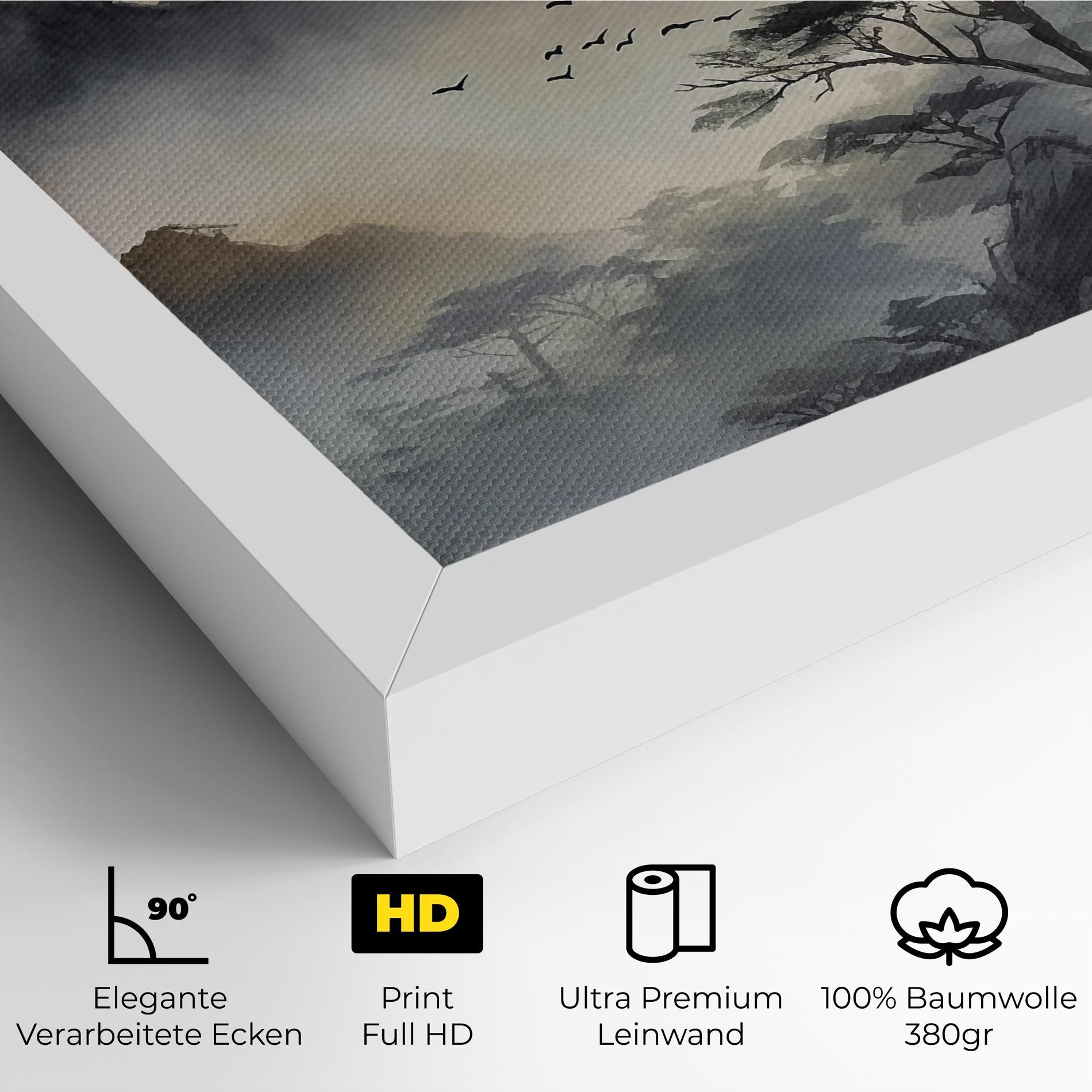 Leinwandbild Sunset Fog mockup 4