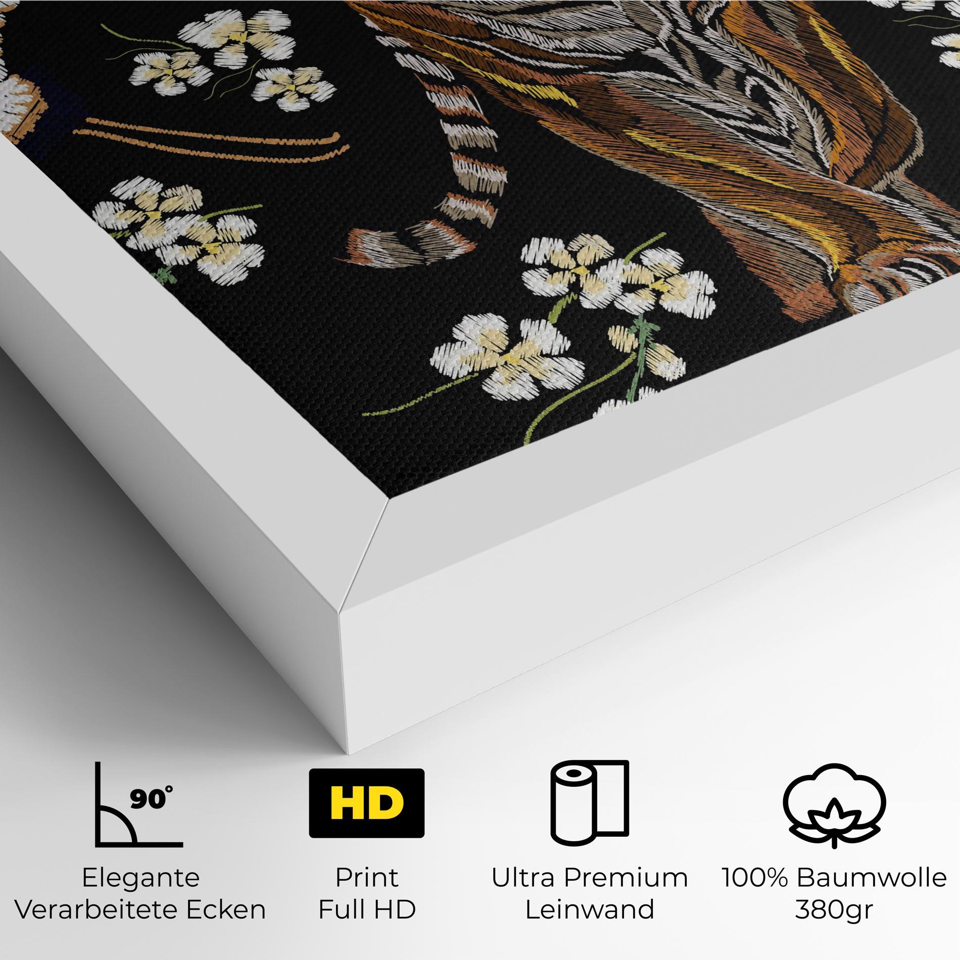 Leinwandbild Tiger Birds Art mockup 4