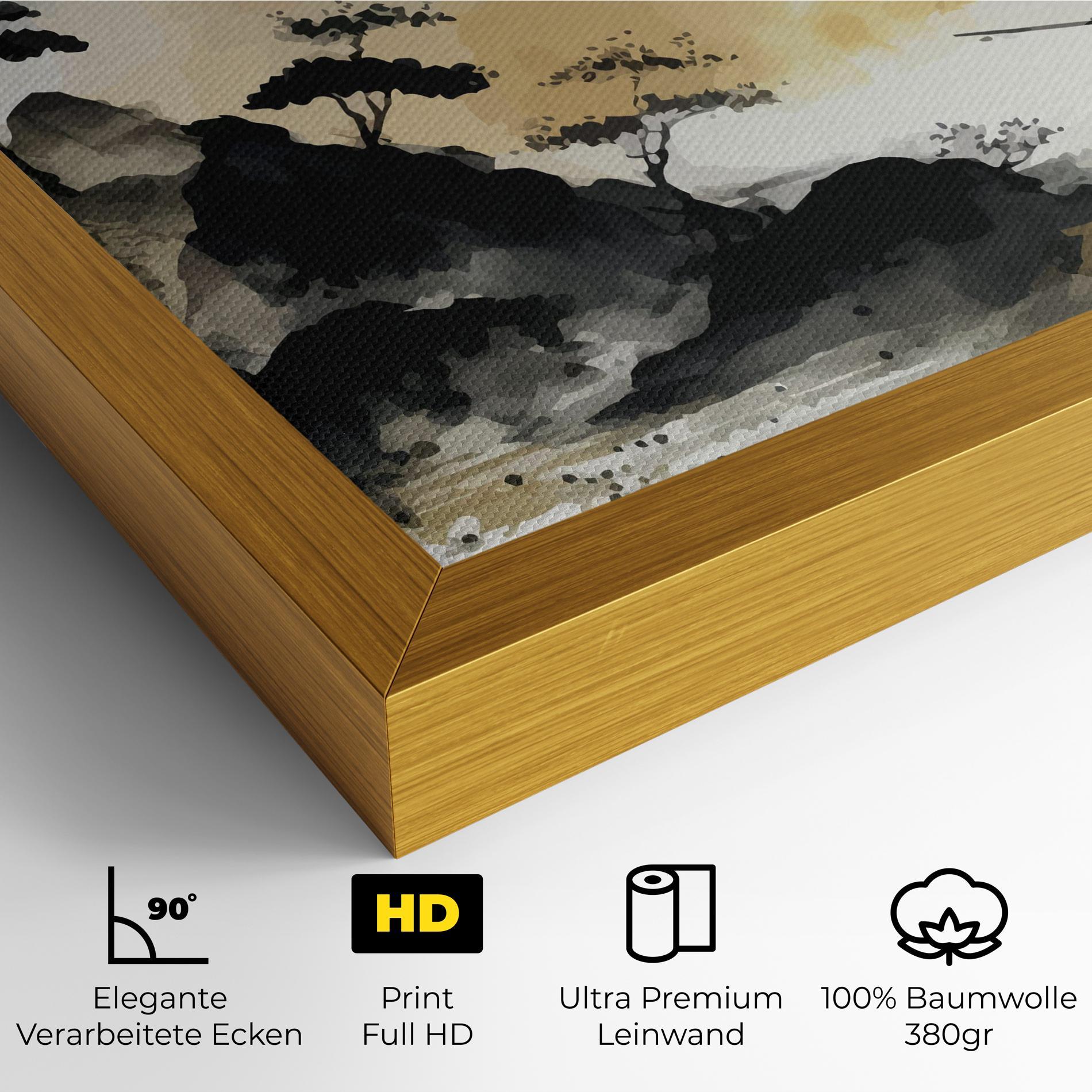 Leinwandbild Asiatic Grey Cream mockup 4