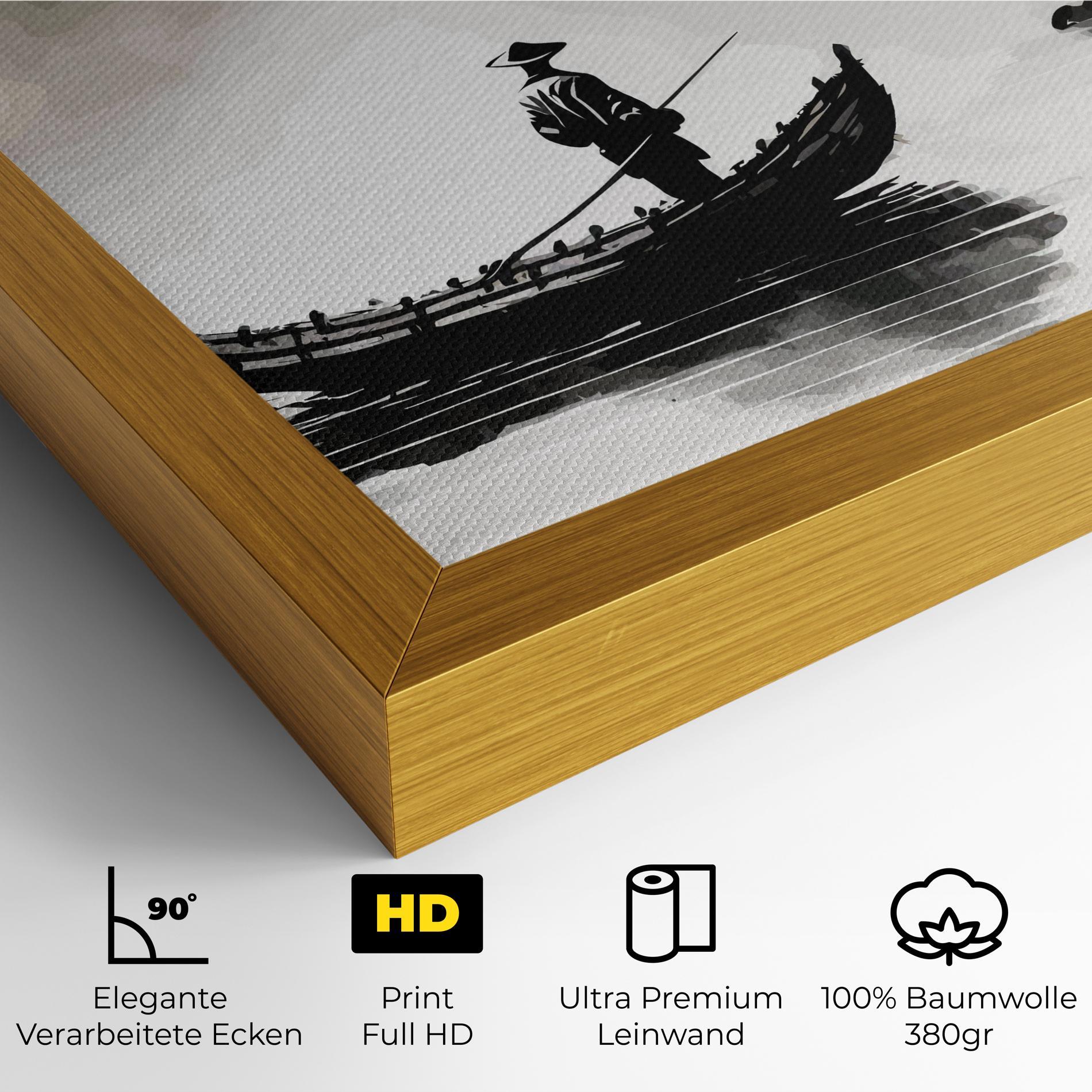 Leinwandbild Black Ink Boat mockup 4
