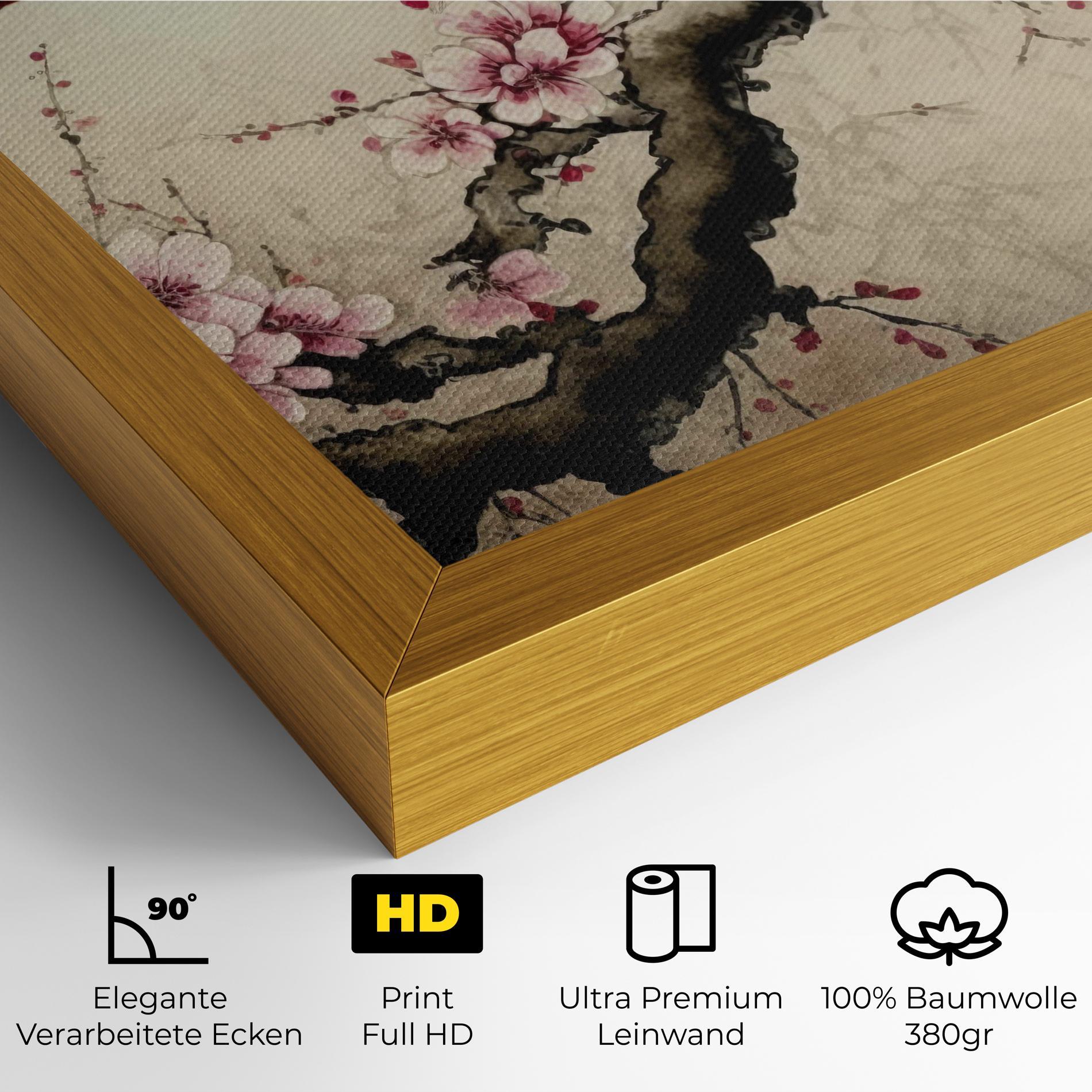 Leinwandbild Cherry Blossom Birds mockup 4