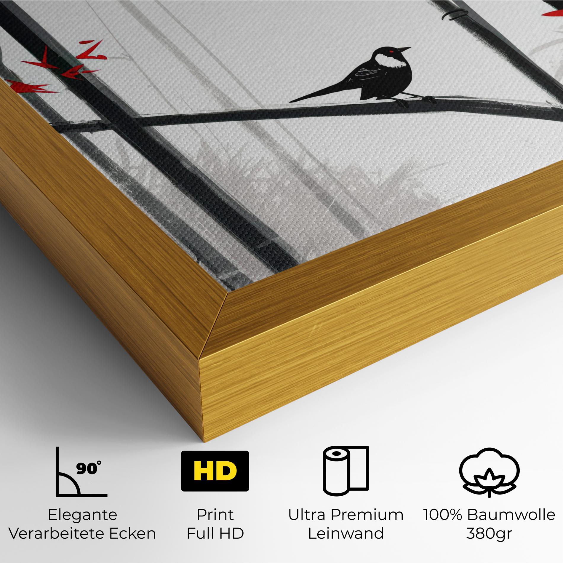 Leinwandbild Chinese Red Leafs mockup 4