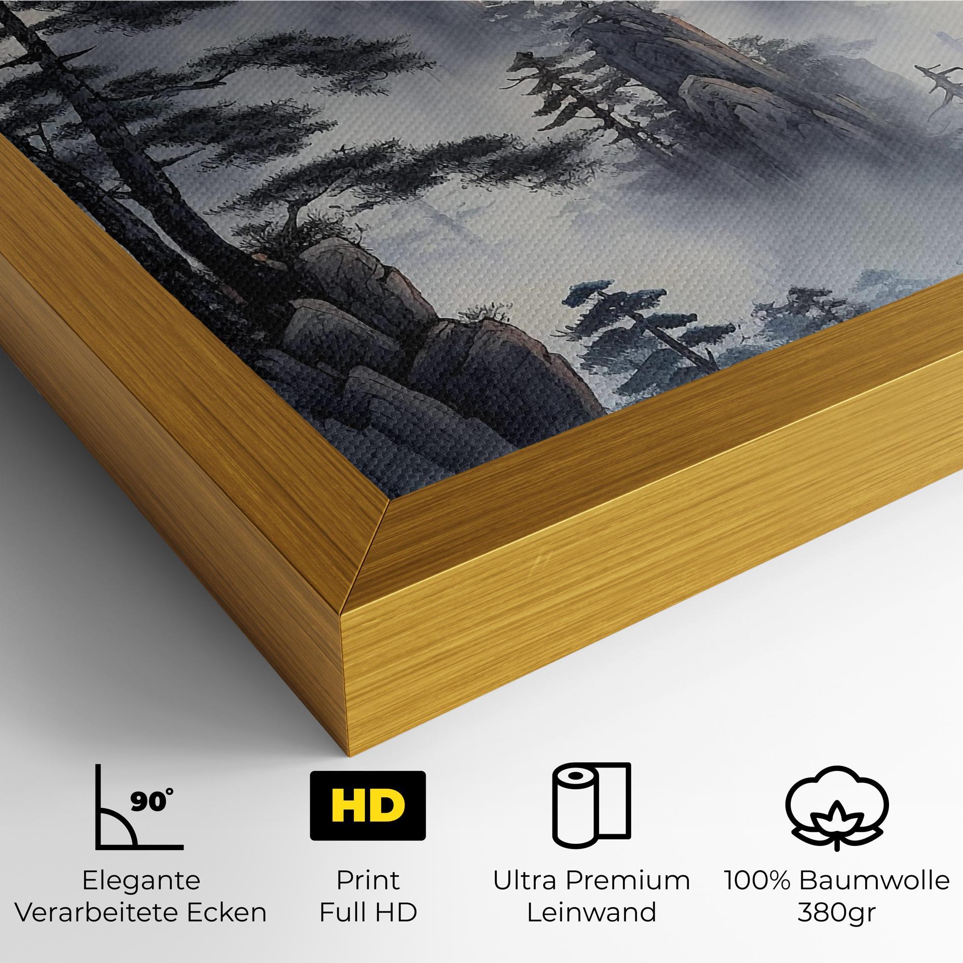 Leinwandbild Fog Trees mockup 4