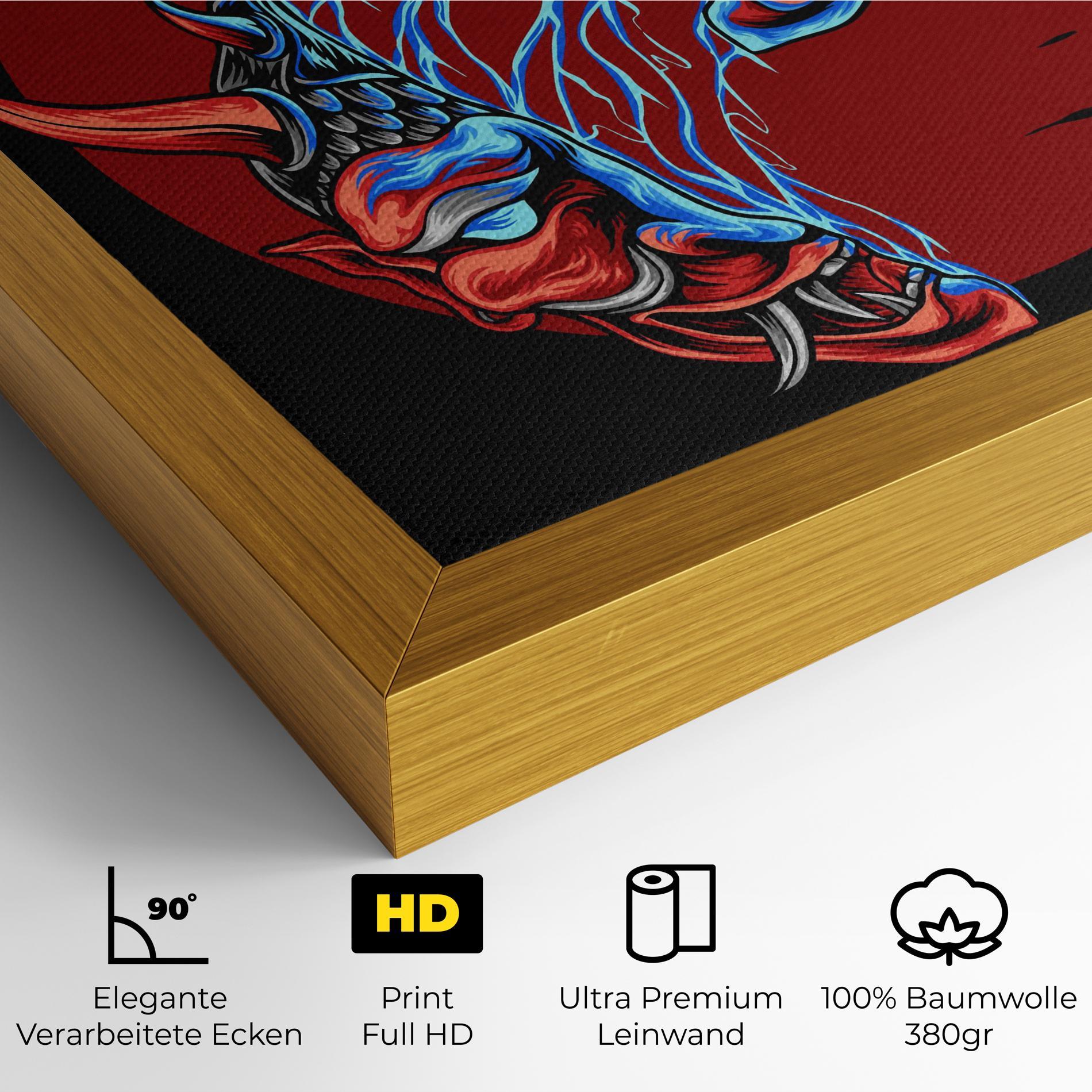 Leinwandbild Japanese Mask mockup 4
