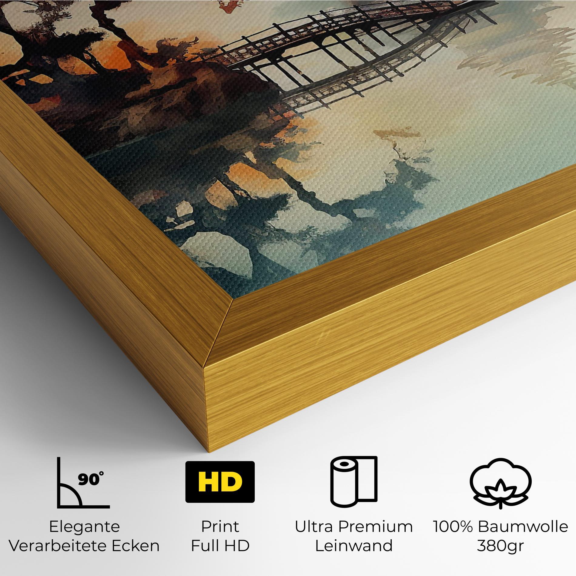 Leinwandbild Sunset Fog Water mockup 4