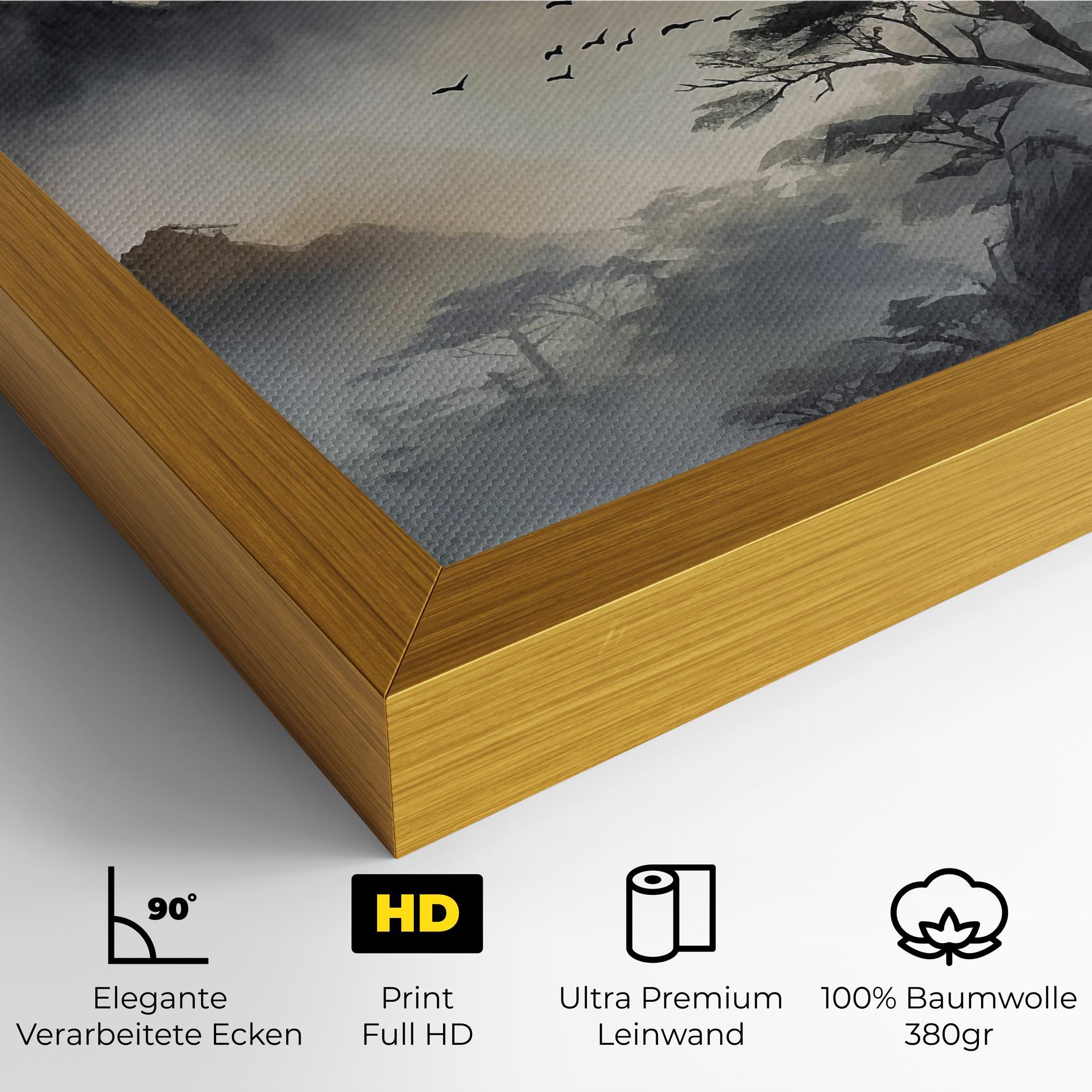 Leinwandbild Sunset Fog mockup 4