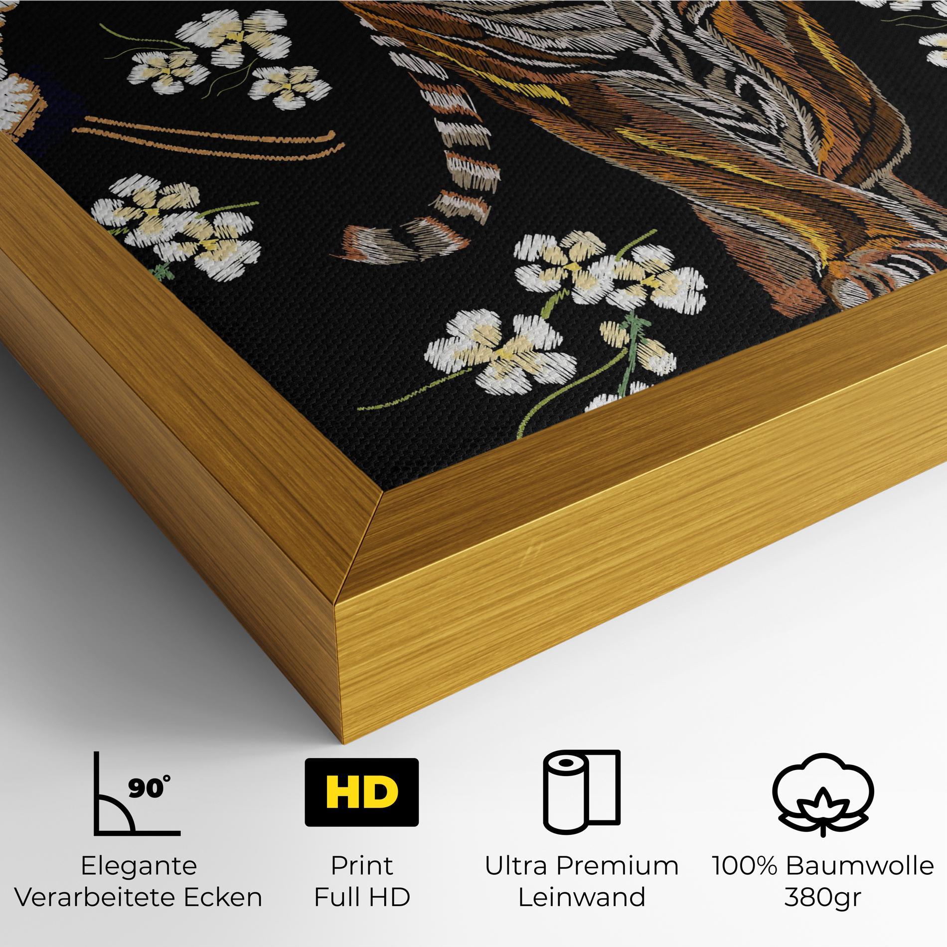 Leinwandbild Tiger Birds Art mockup 4