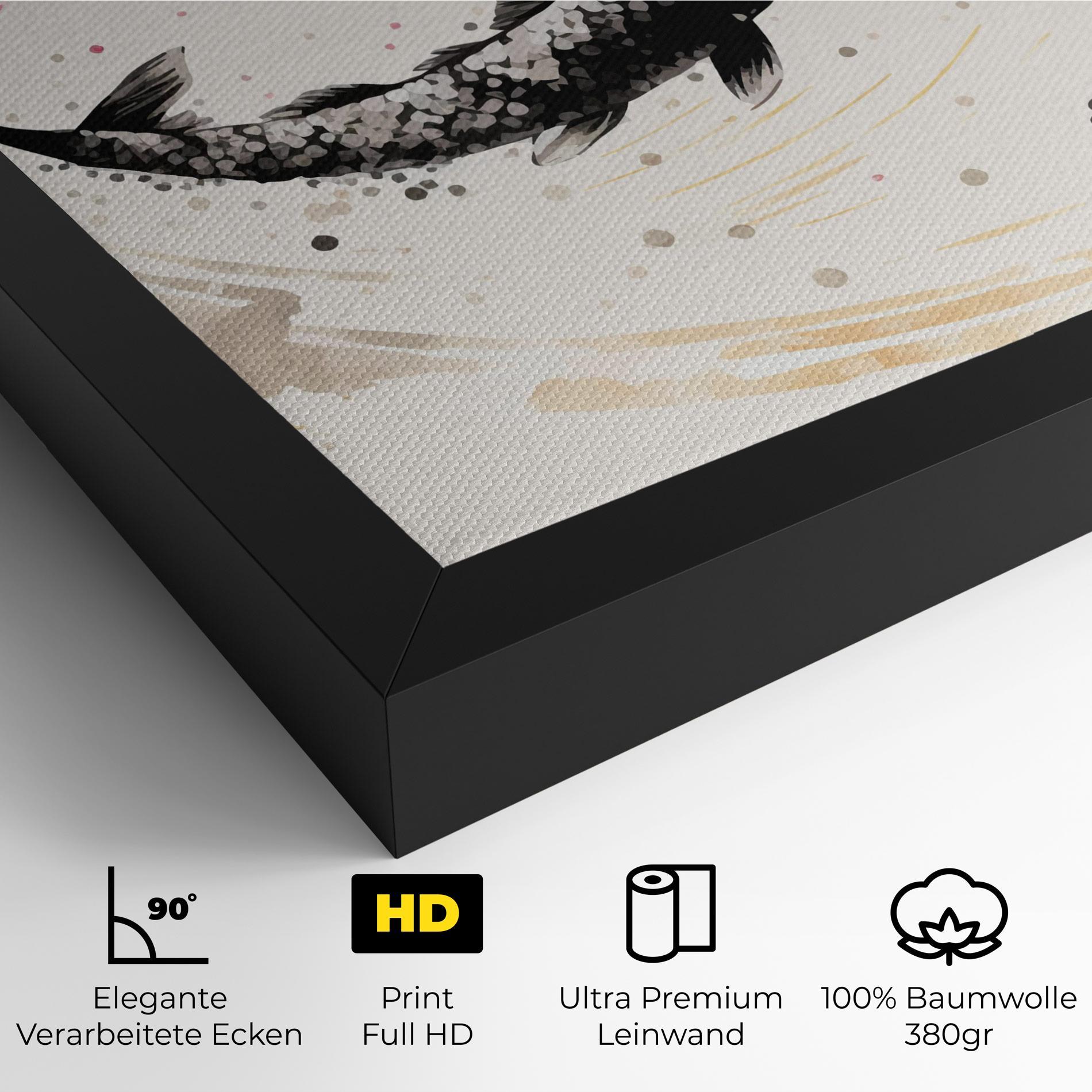 Leinwandbild Asiatic Flower Fish mockup 4