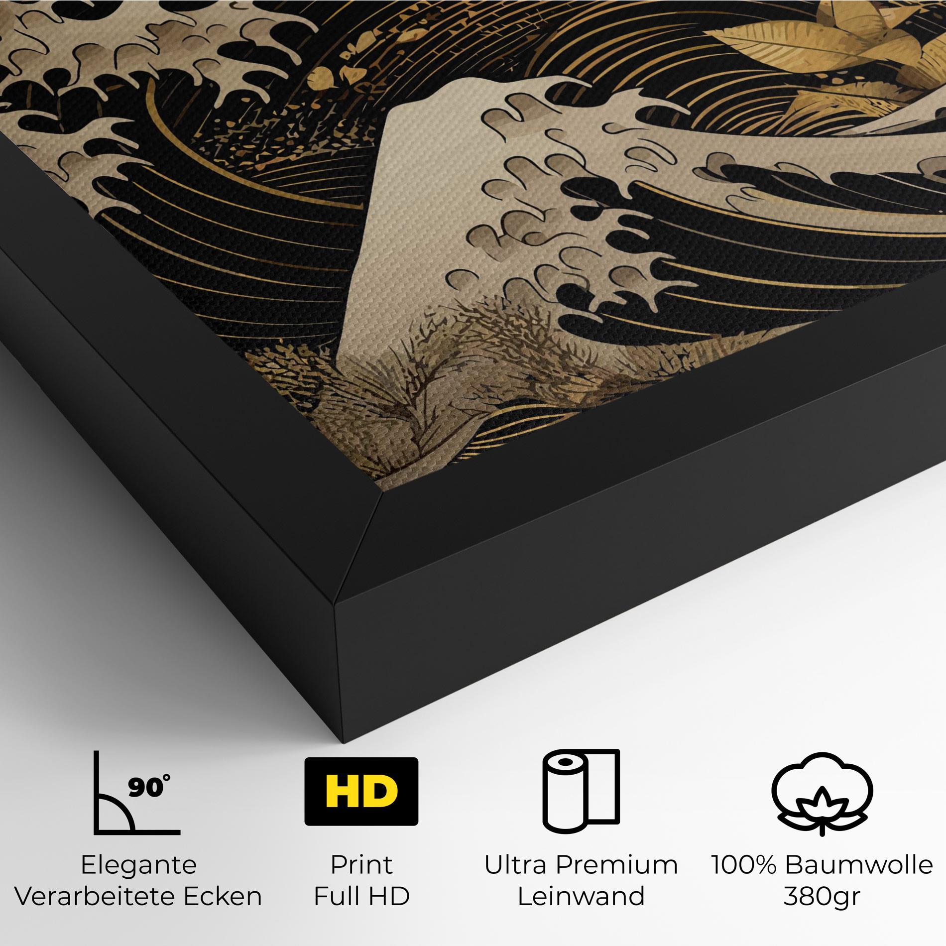 Leinwandbild Asiatic Gold Wave mockup 4
