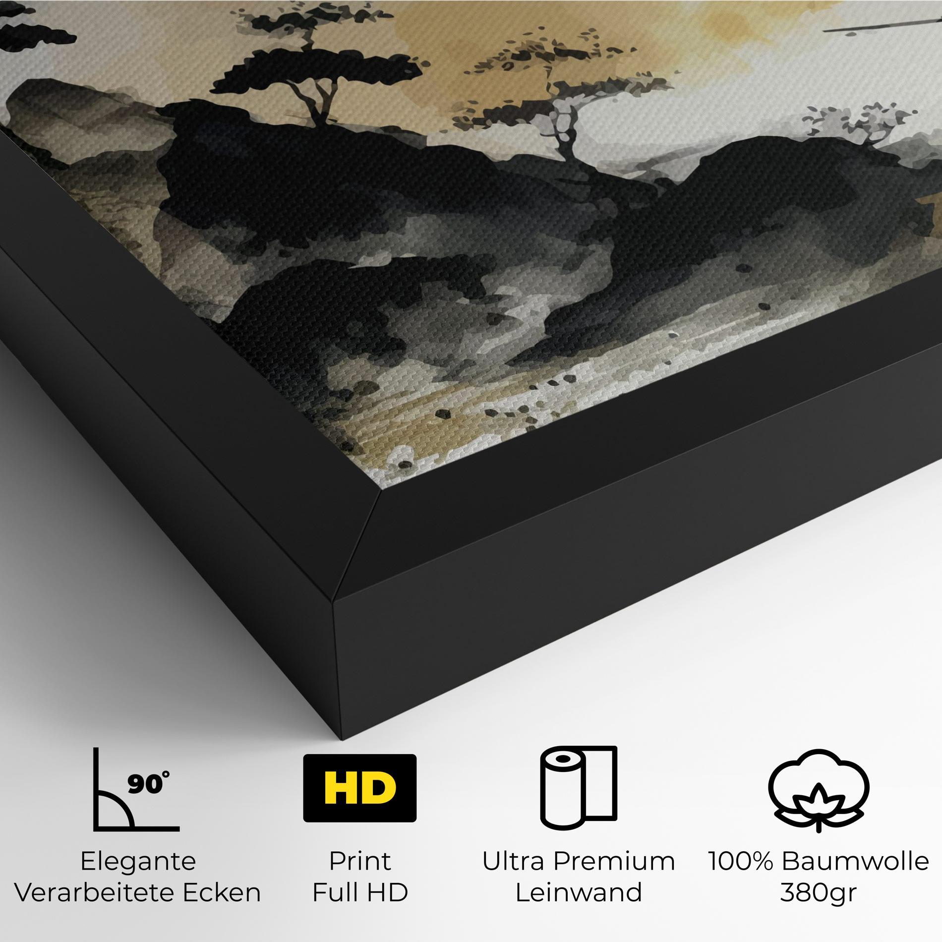 Leinwandbild Asiatic Grey Cream mockup 4