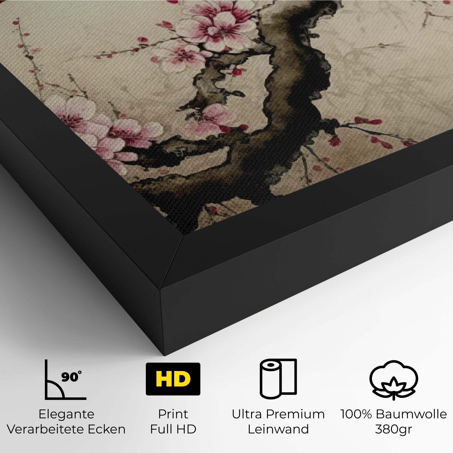 Leinwandbild Cherry Blossom Birds mockup 4