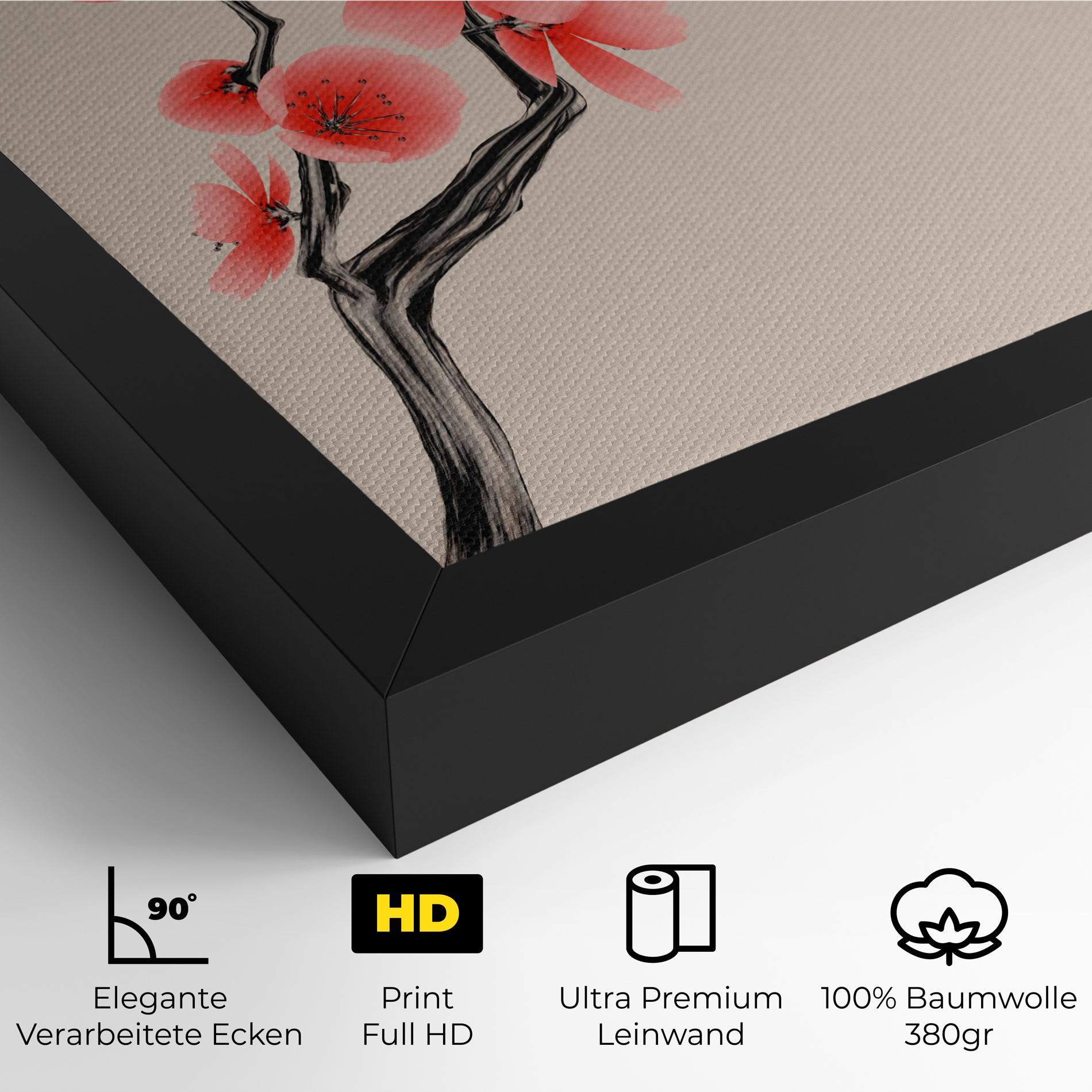 Leinwandbild Chinese Plum Blossom mockup 4