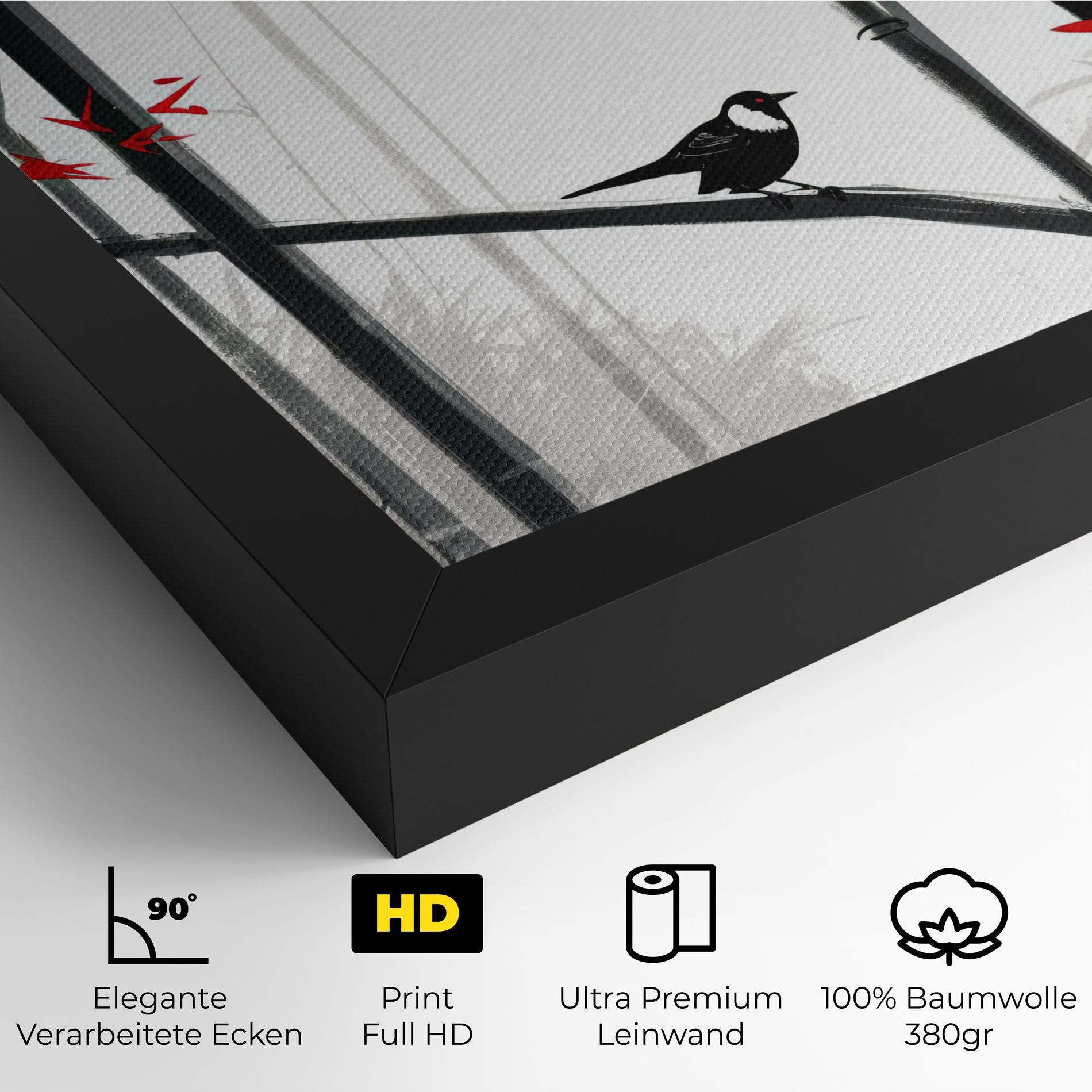 Leinwandbild Chinese Red Leafs mockup 4