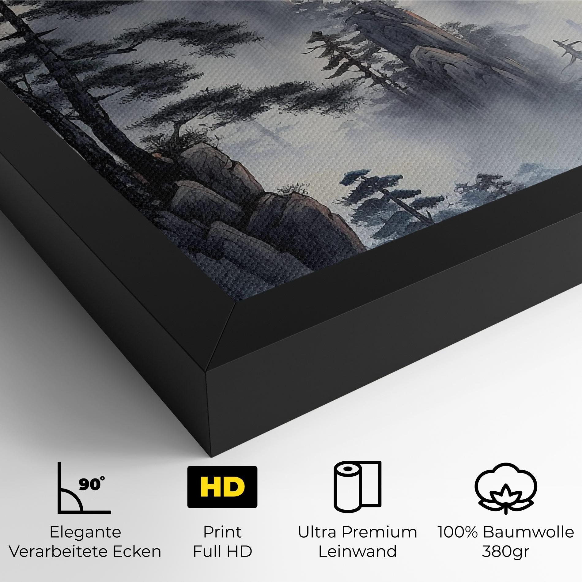 Leinwandbild Fog Trees mockup 4
