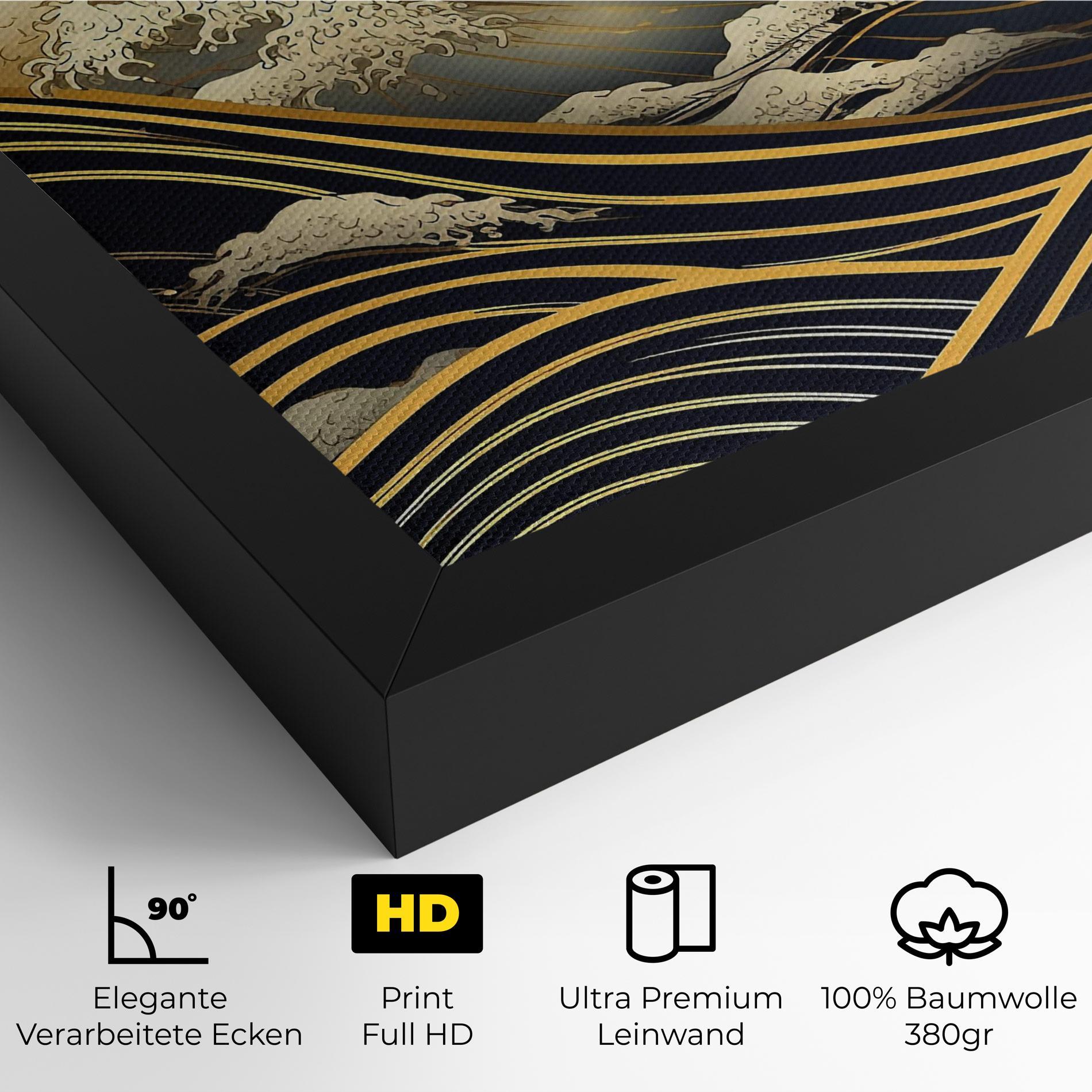 Leinwandbild Gold Waves Landscape mockup 4