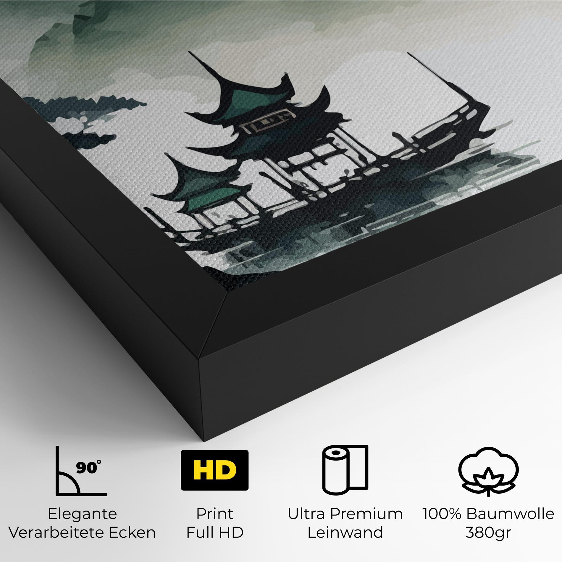 Leinwandbild Green Mountain Moon mockup 4