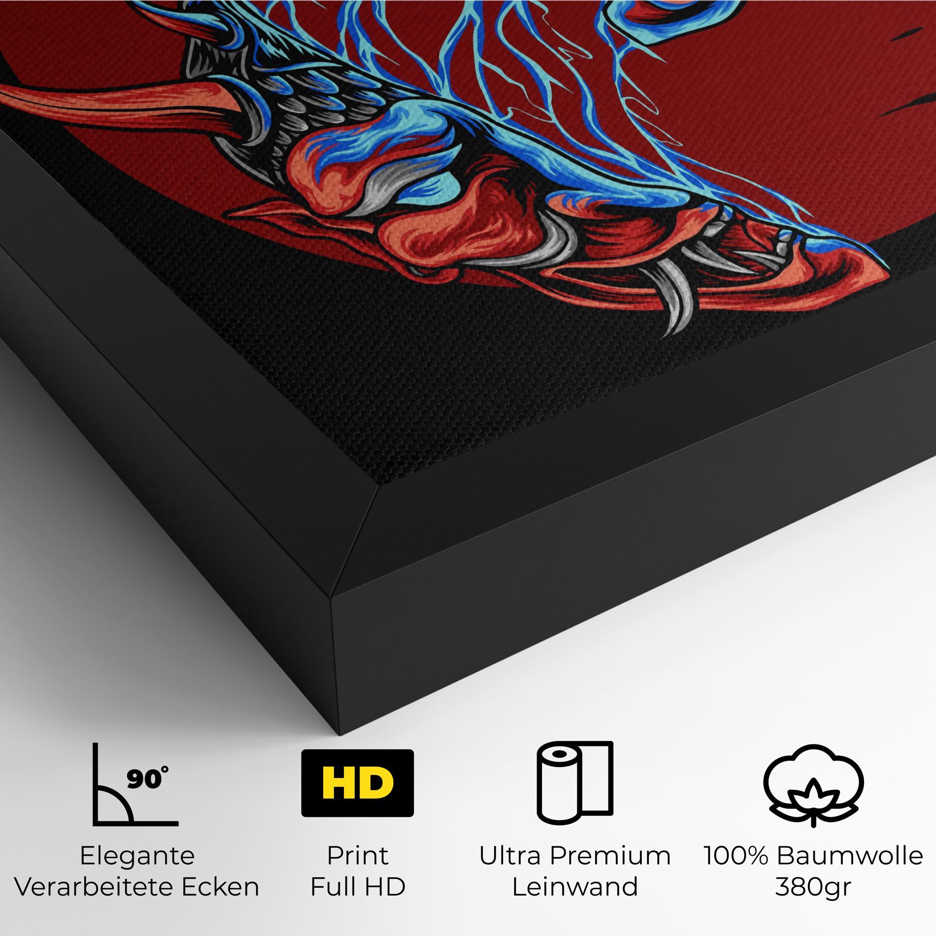 Leinwandbild Japanese Mask mockup 4