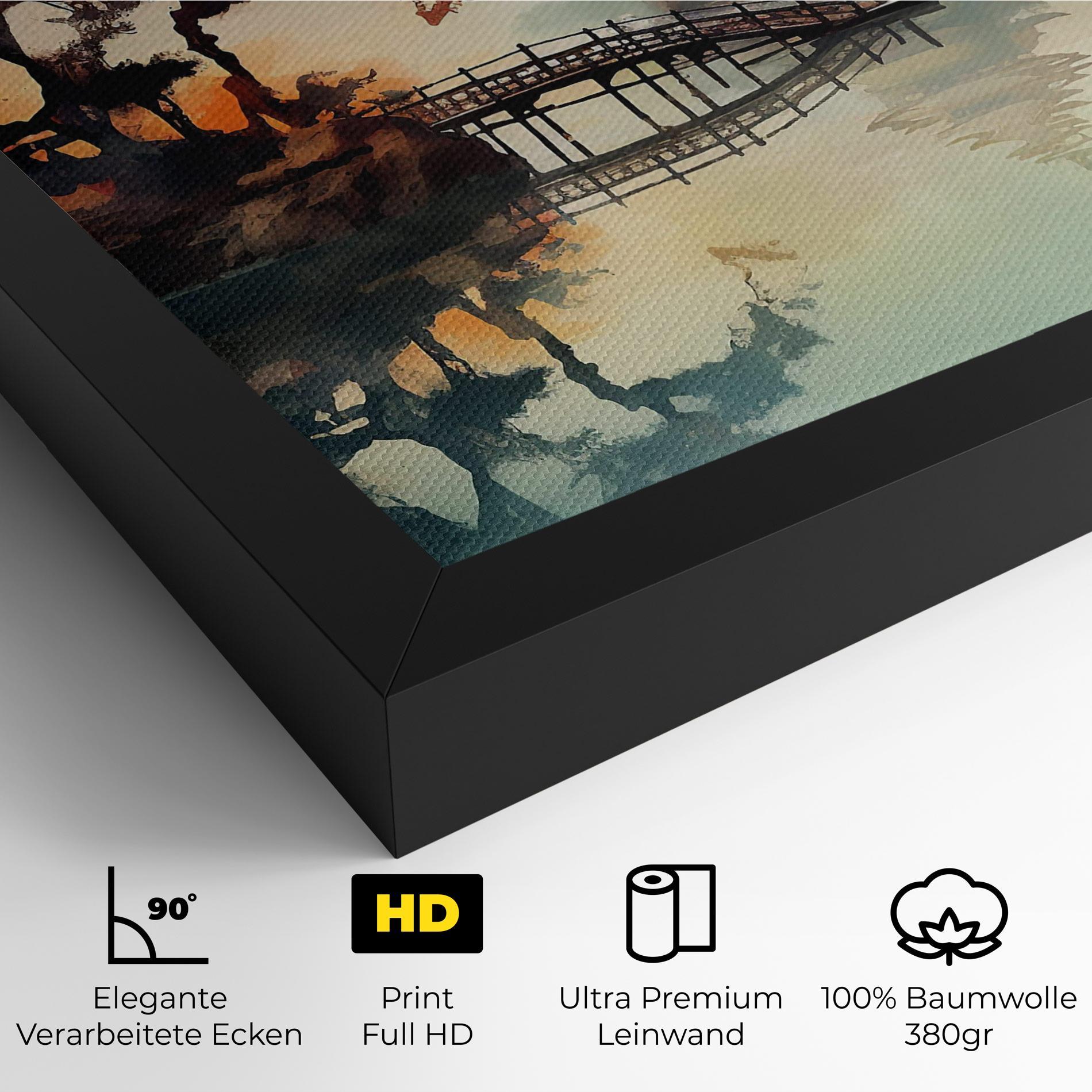Leinwandbild Sunset Fog Water mockup 4