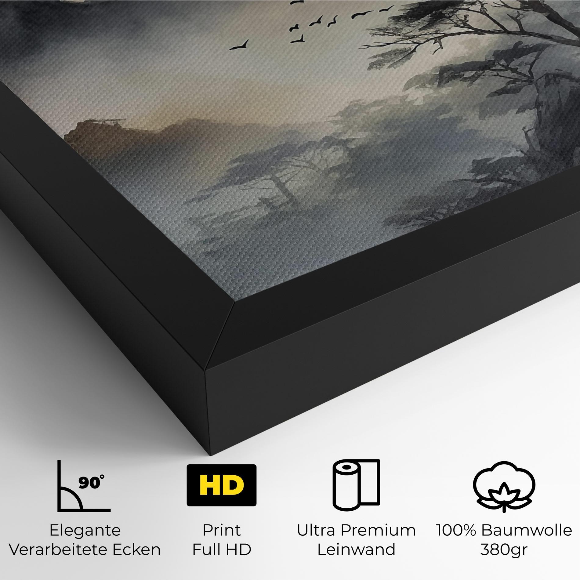 Leinwandbild Sunset Fog mockup 4