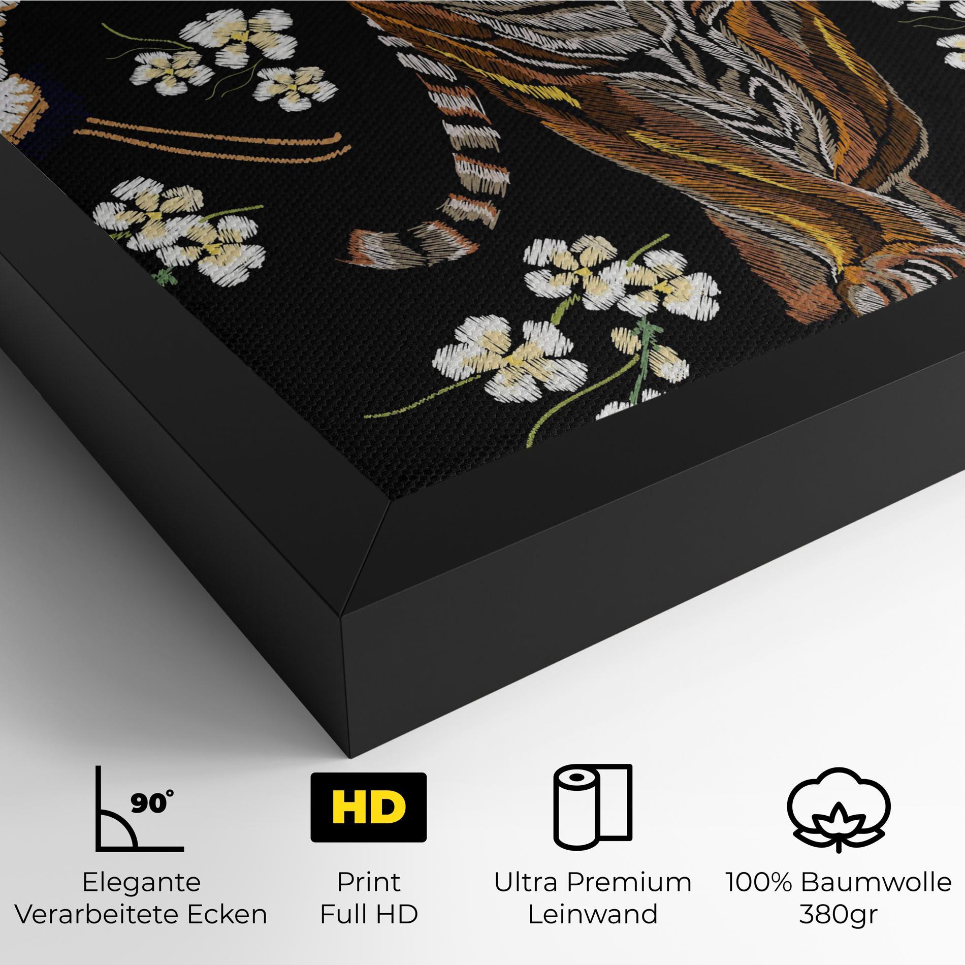 Leinwandbild Tiger Birds Art mockup 4