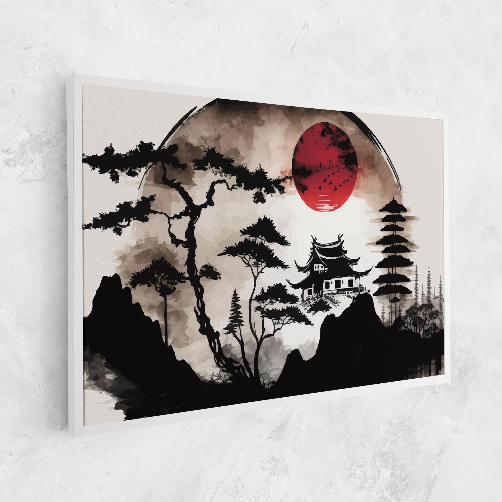 Leinwandbild Asian Red Moon mockup 1