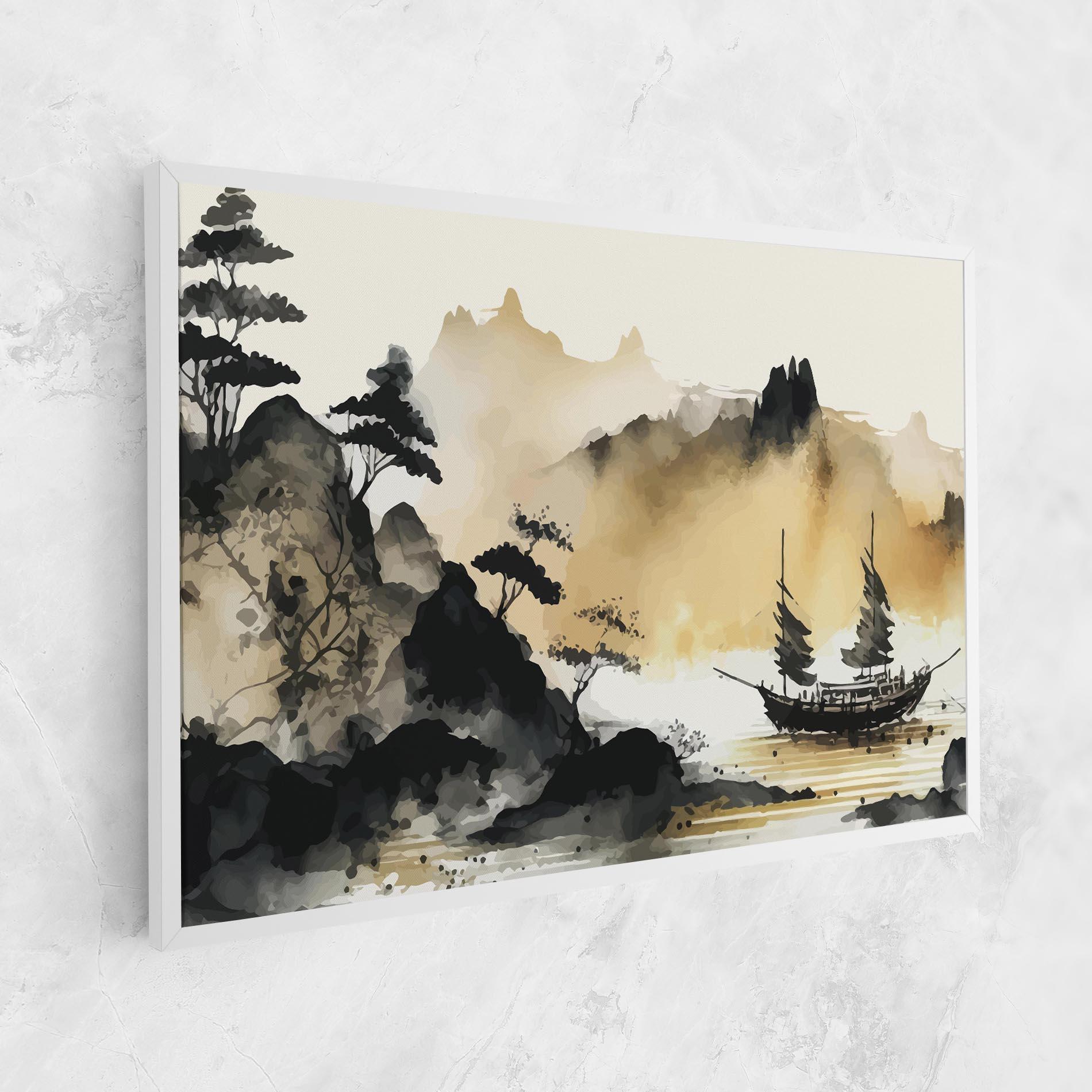 Leinwandbild Asiatic Grey Cream mockup 1