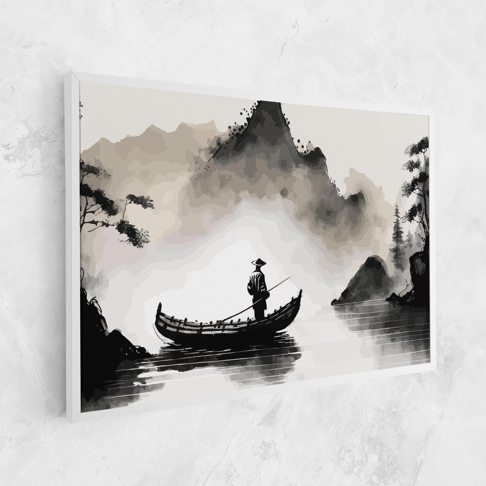 Leinwandbild Black Ink Boat mockup 1