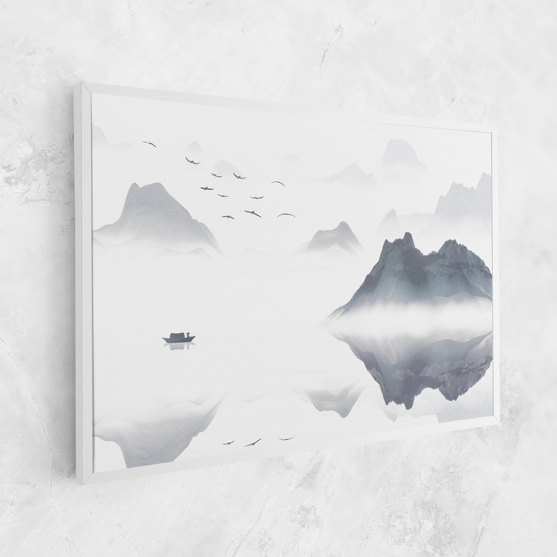 Leinwandbild Chinese Style Mountains mockup 1