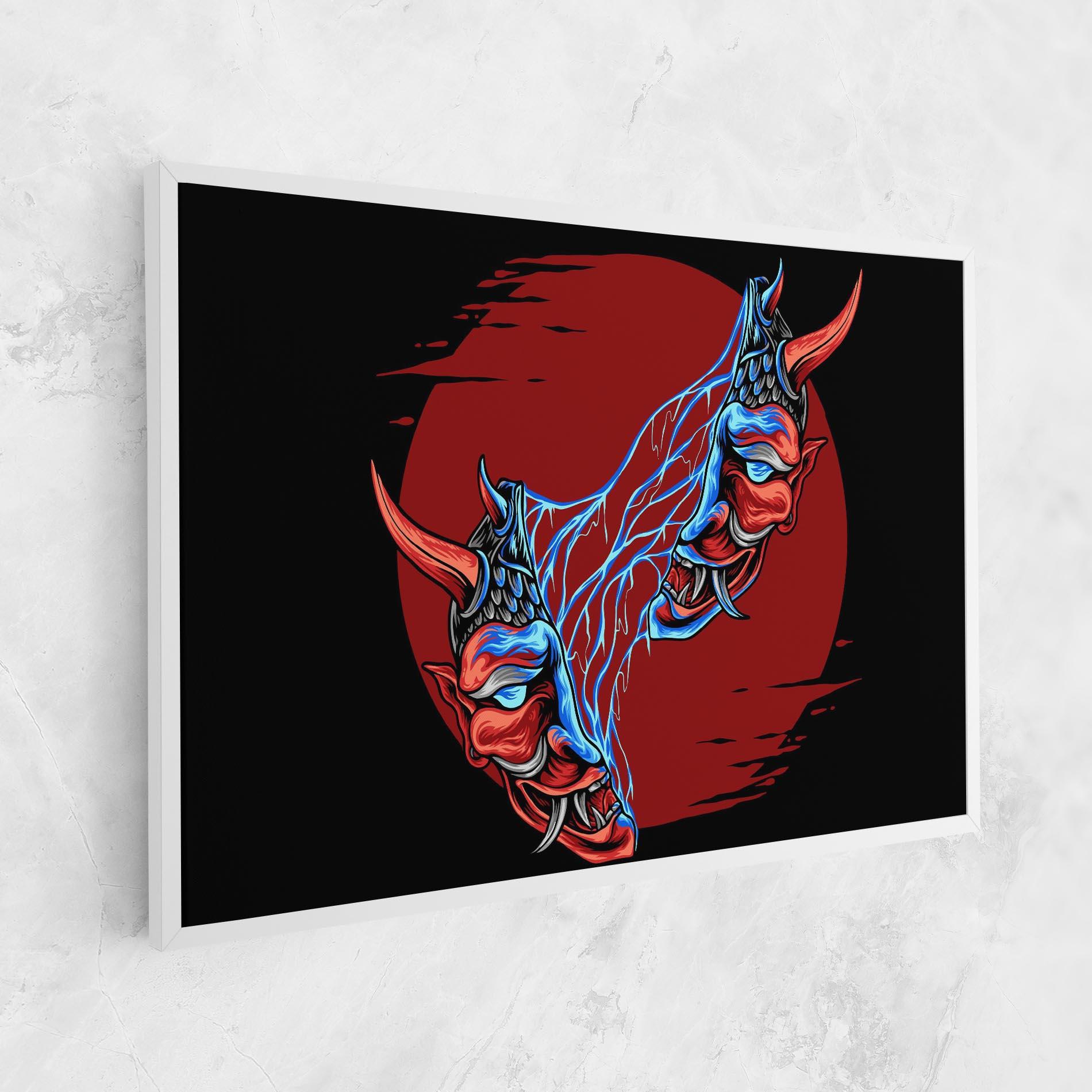 Leinwandbild Japanese Mask mockup 1