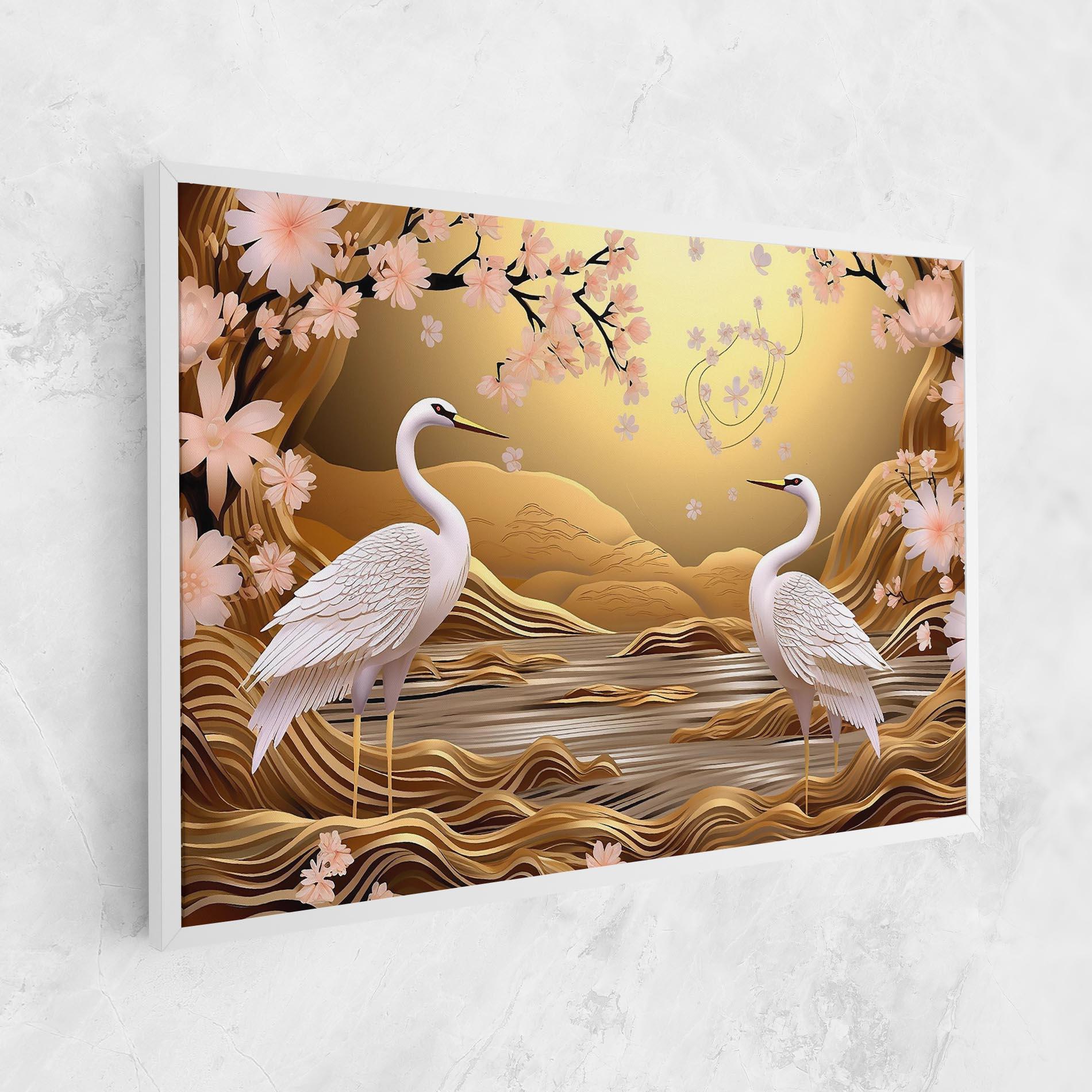 Leinwandbild Pink Chinese Flowers mockup 1