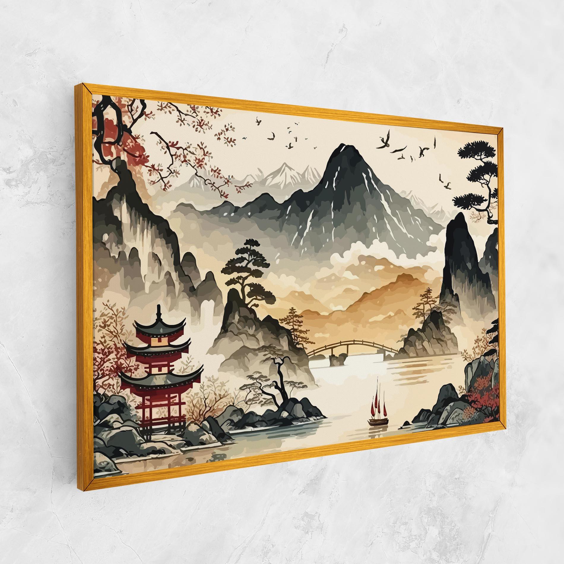 Leinwandbild Asian Mountain View mockup 1