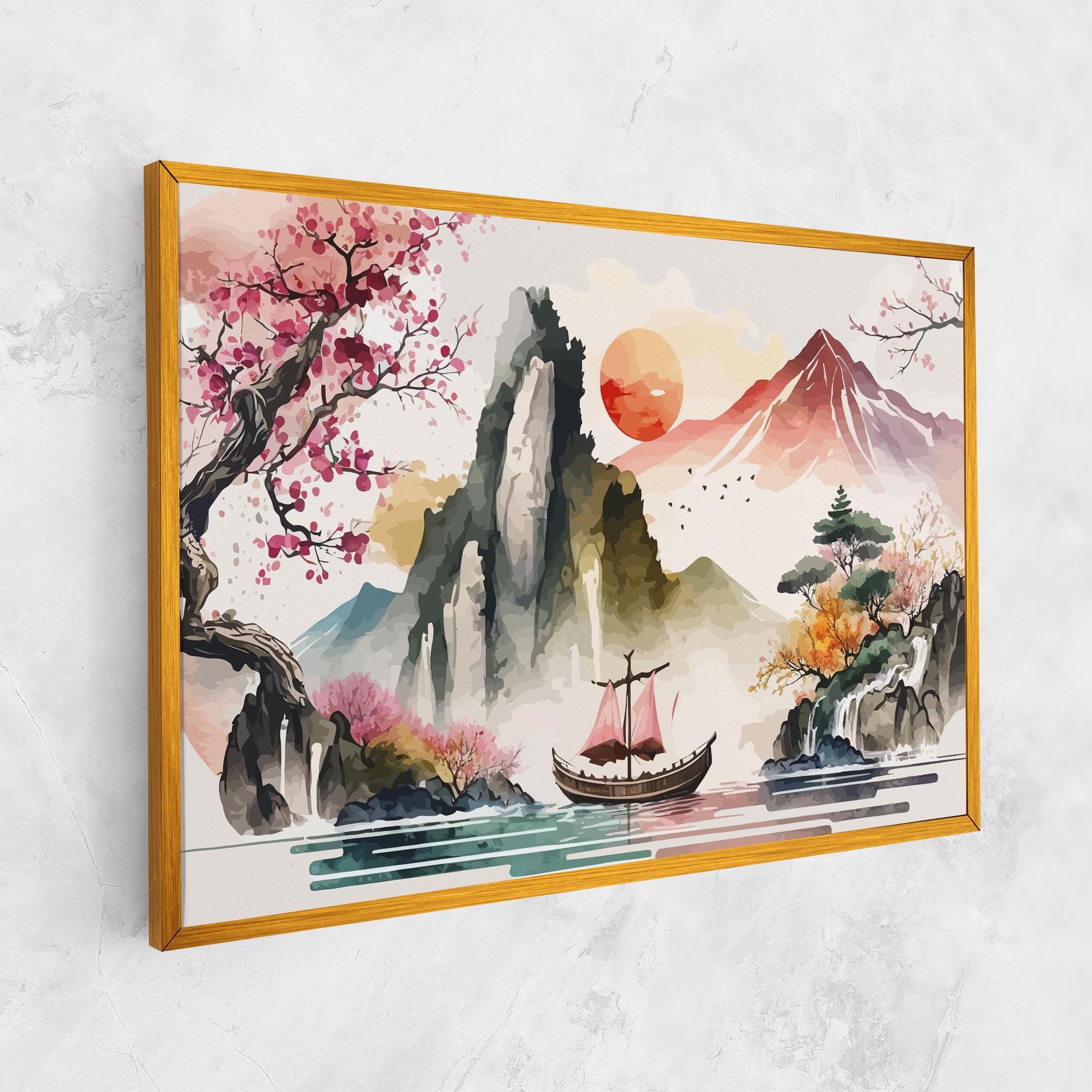 Asian Orange Sunset mockup 1