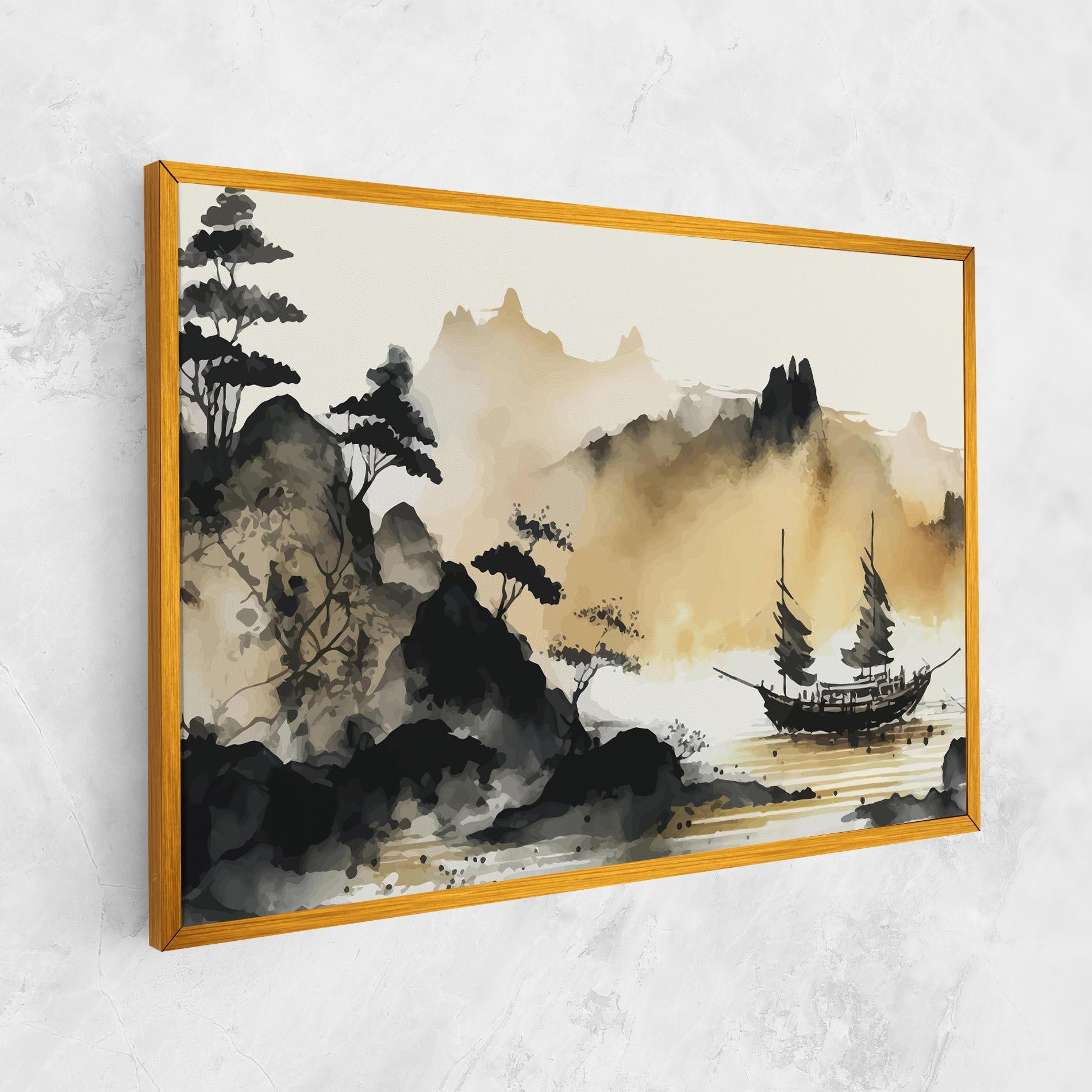 Leinwandbild Asiatic Grey Cream mockup 1