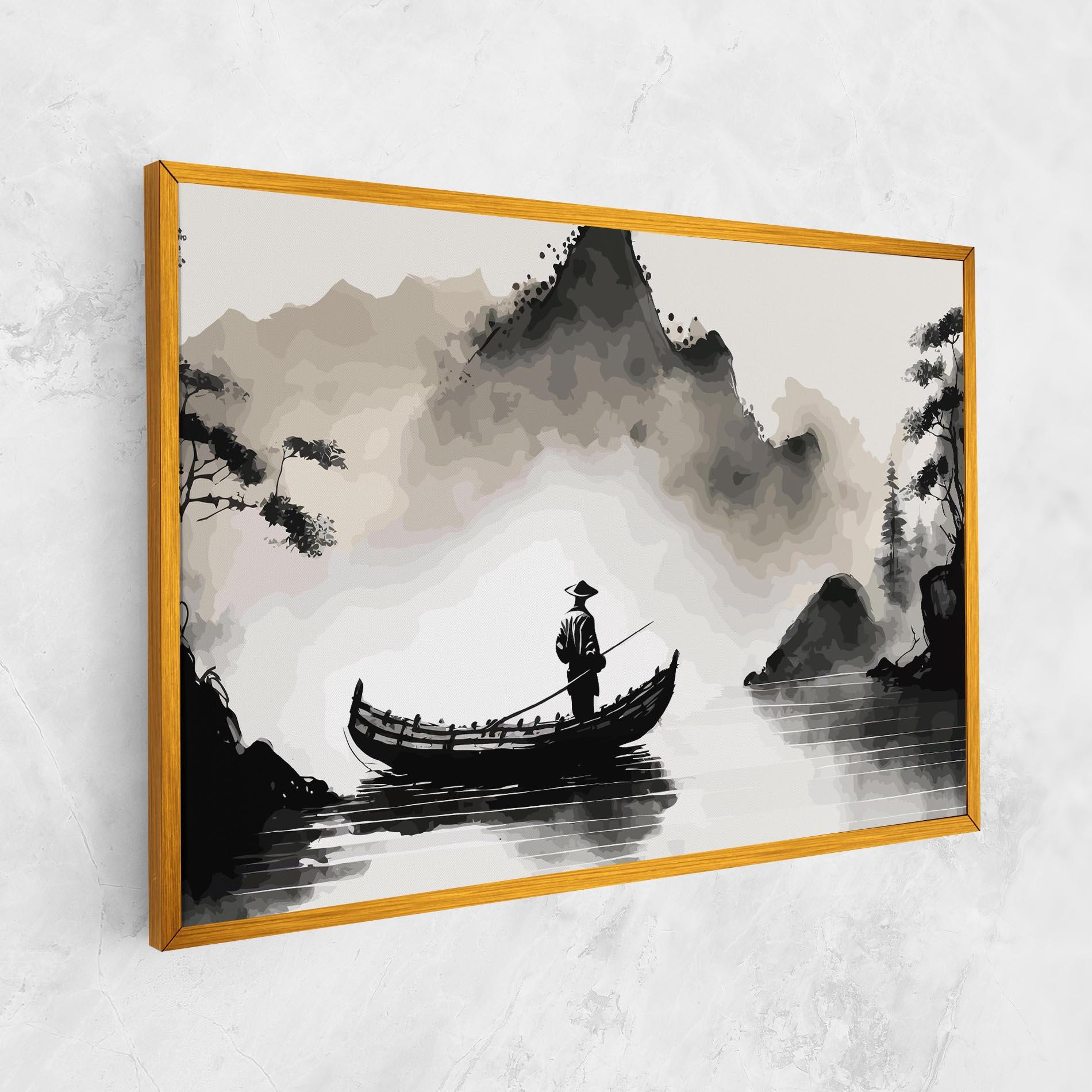 Leinwandbild Black Ink Boat mockup 1