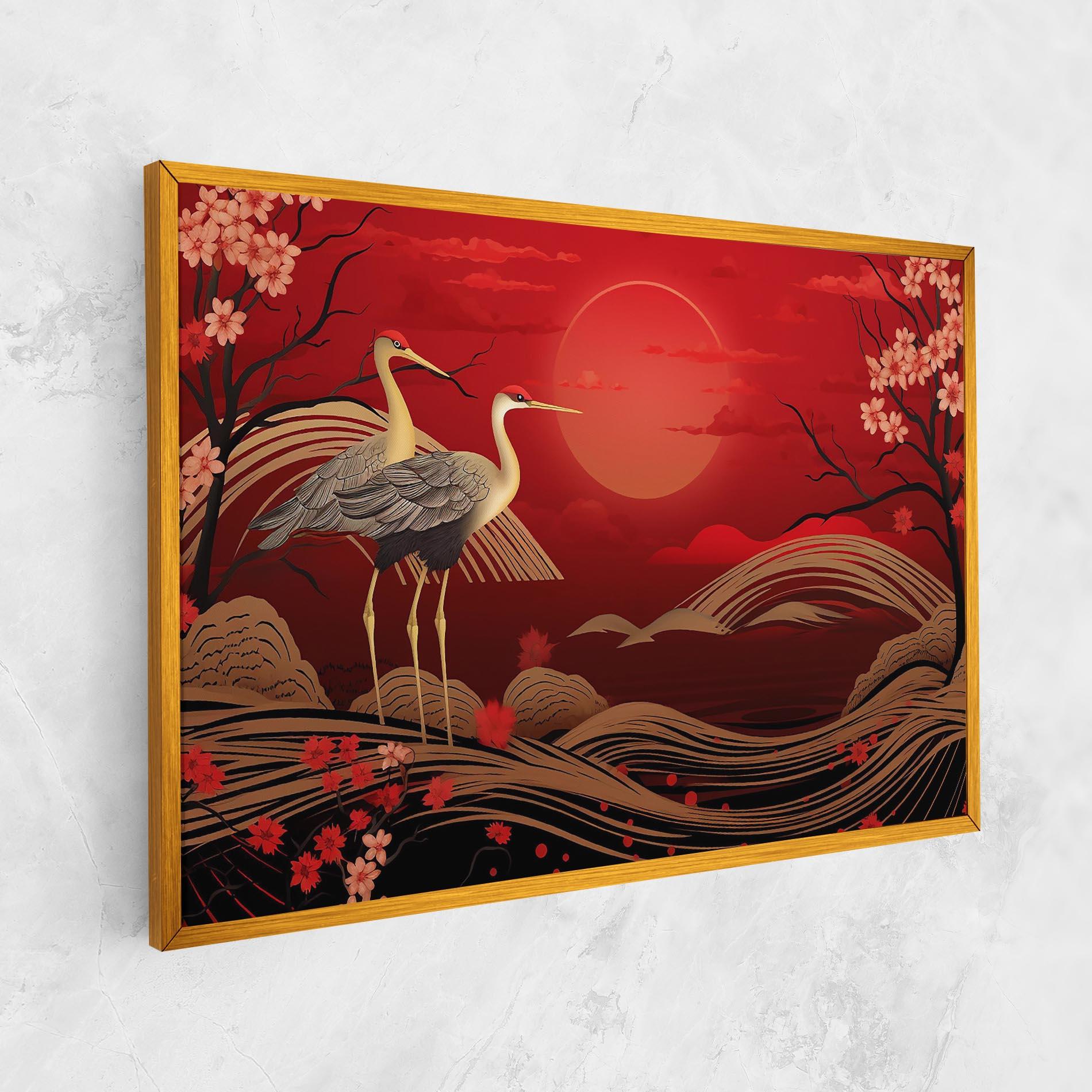 Leinwandbild Gold Landscape Painting mockup 1