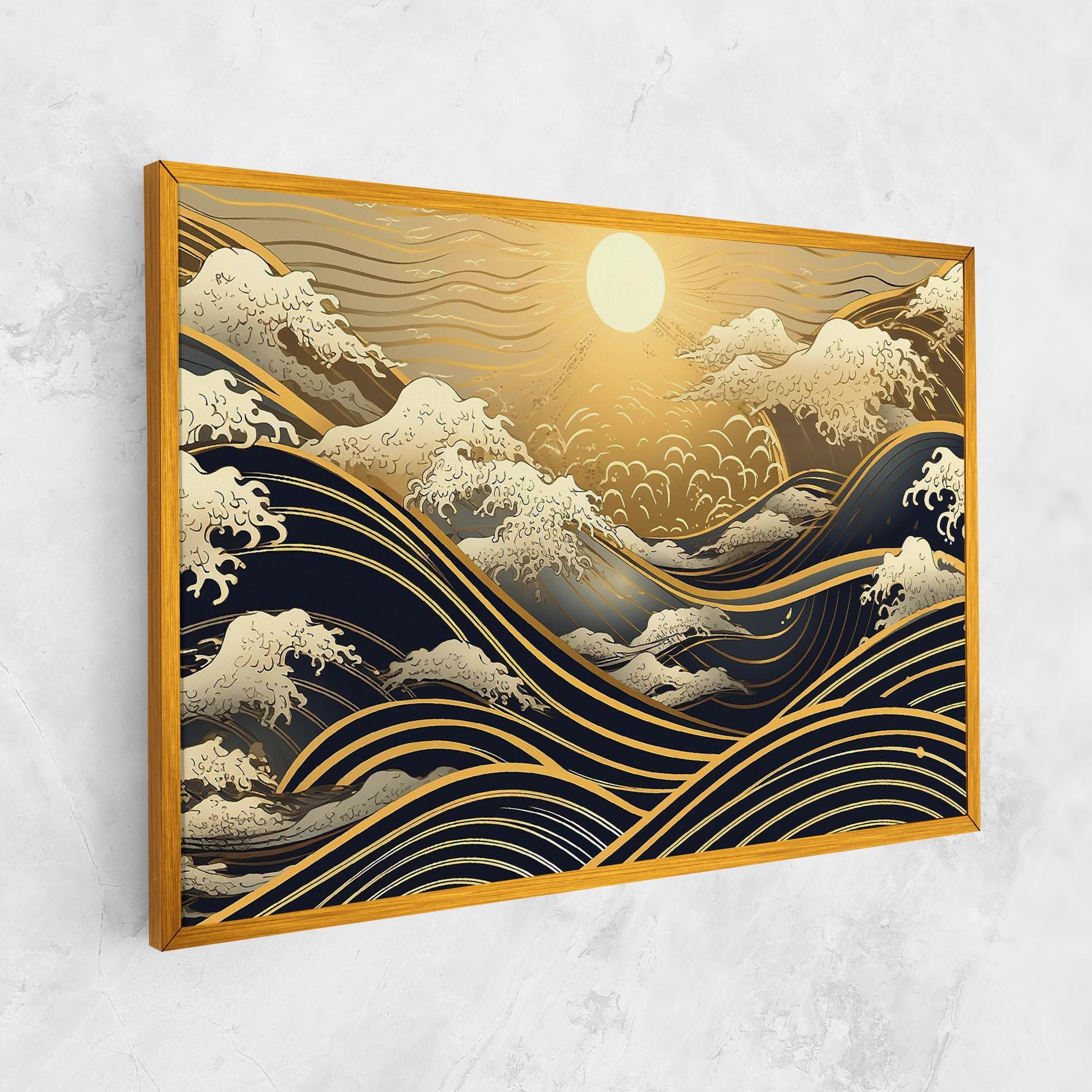 Leinwandbild Gold Waves Landscape mockup 1