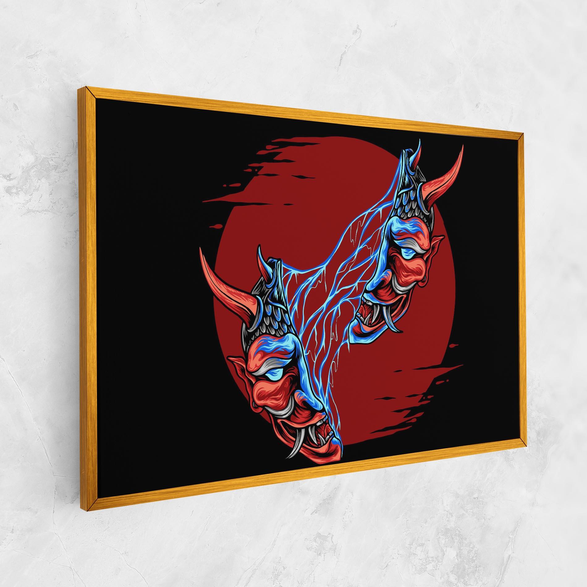 Leinwandbild Japanese Mask mockup 1