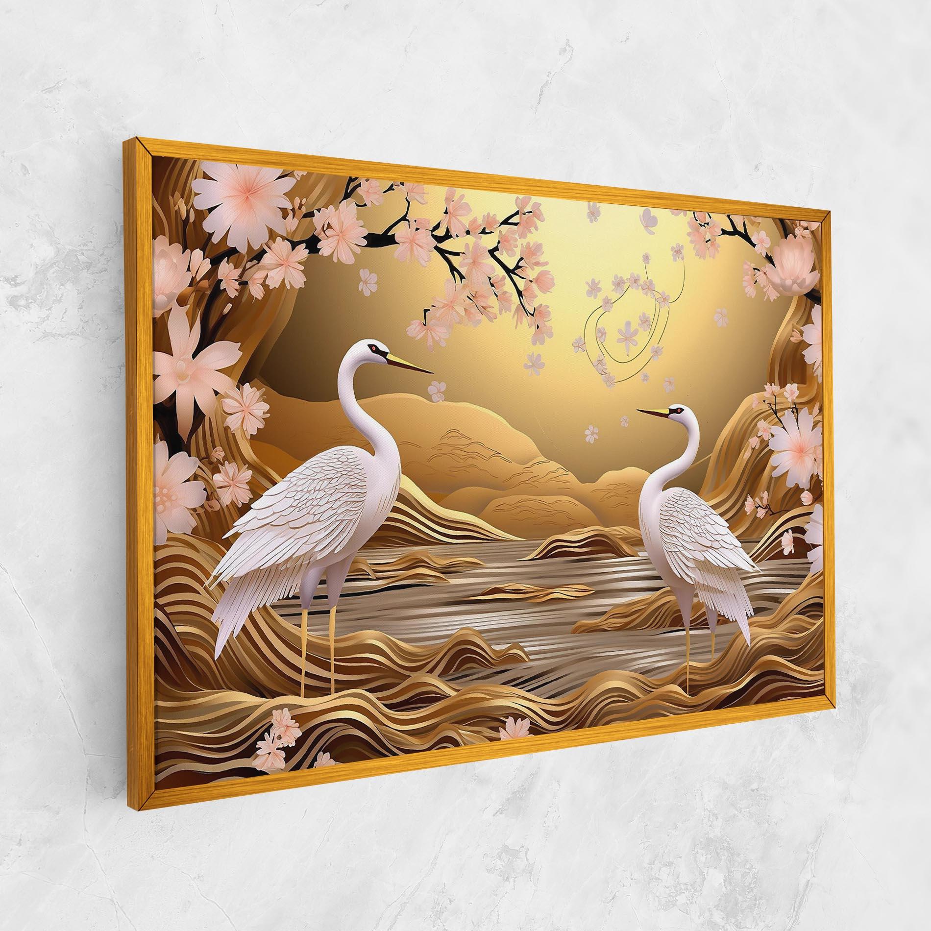 Leinwandbild Pink Chinese Flowers mockup 1