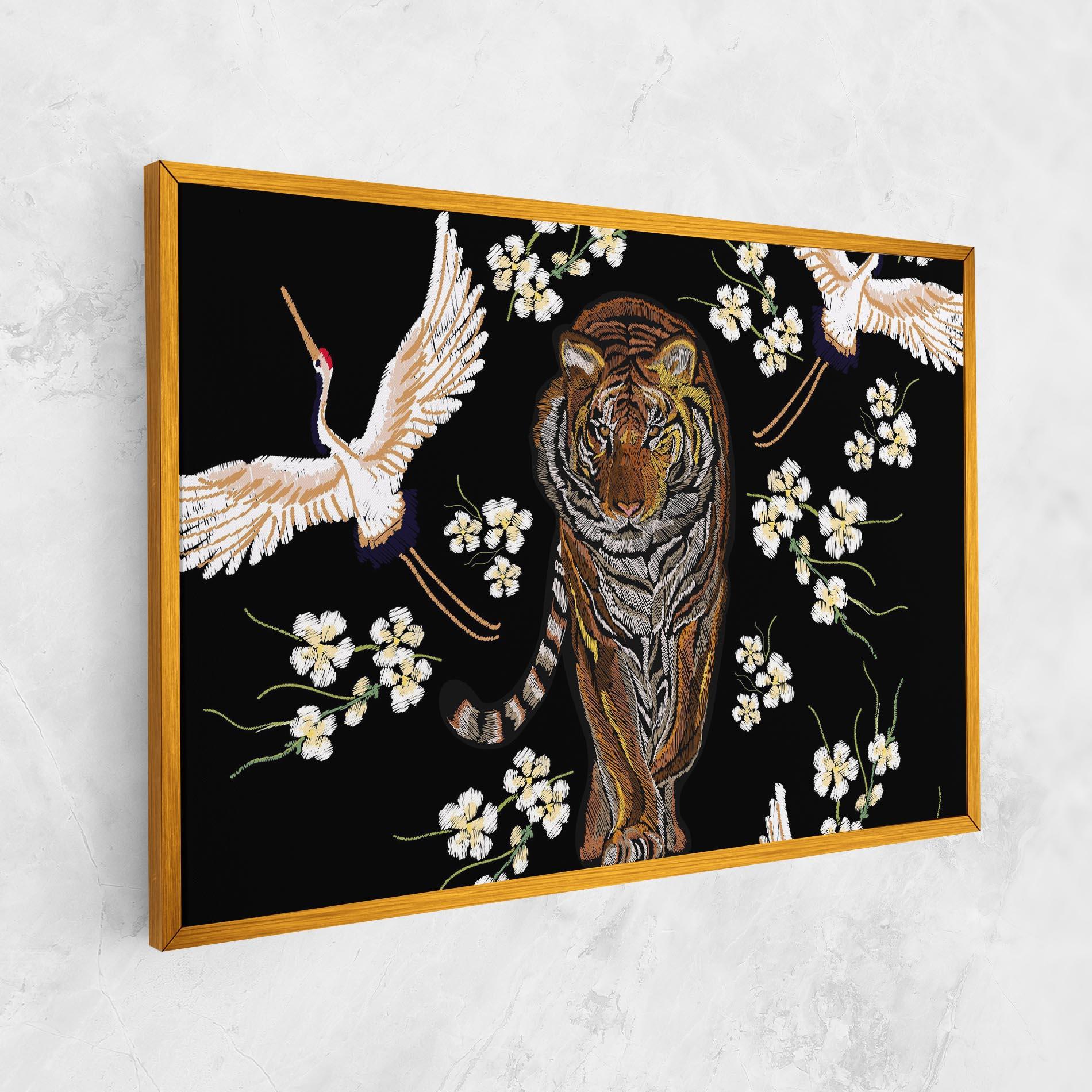Leinwandbild Tiger Birds Art mockup 1