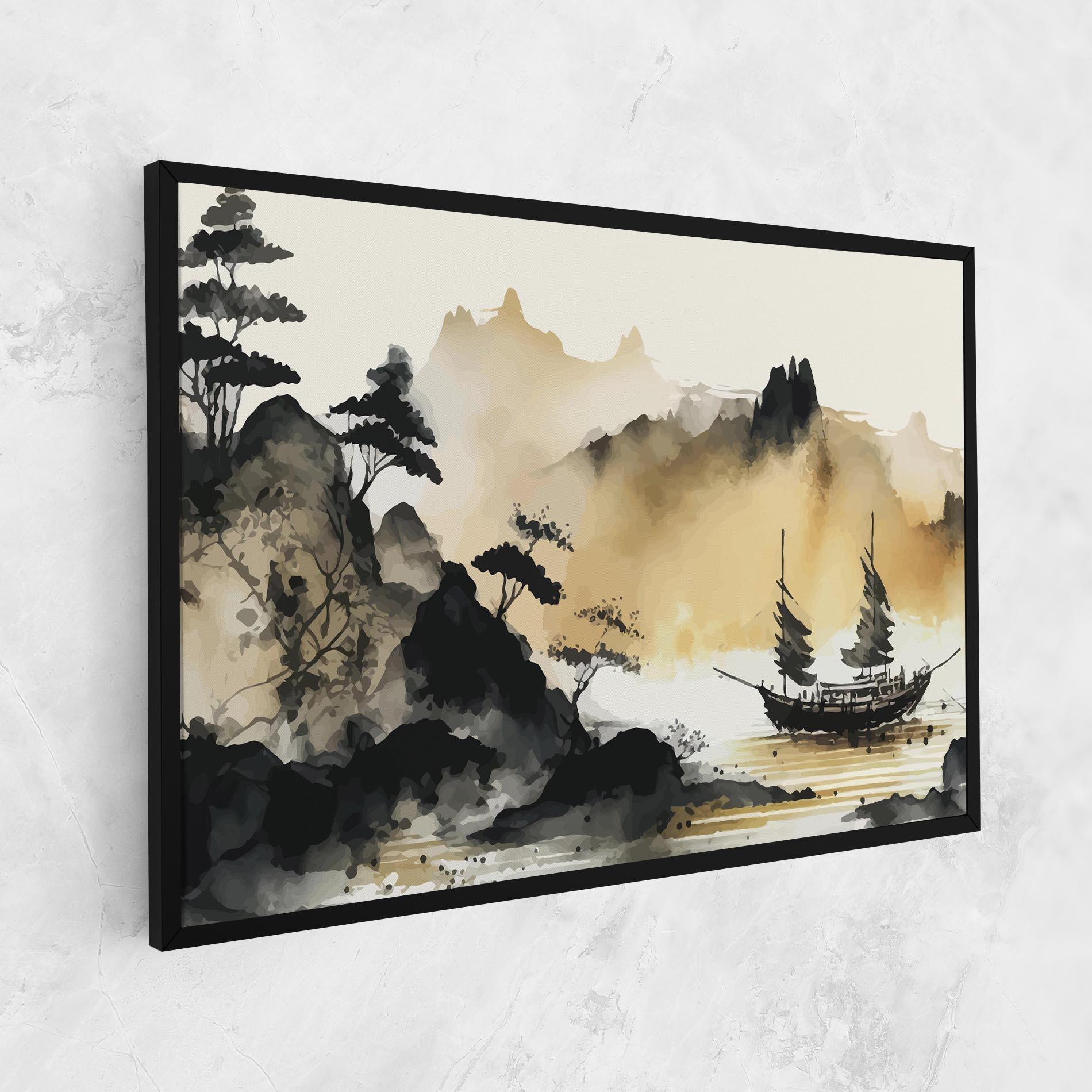 Leinwandbild Asiatic Grey Cream mockup 1
