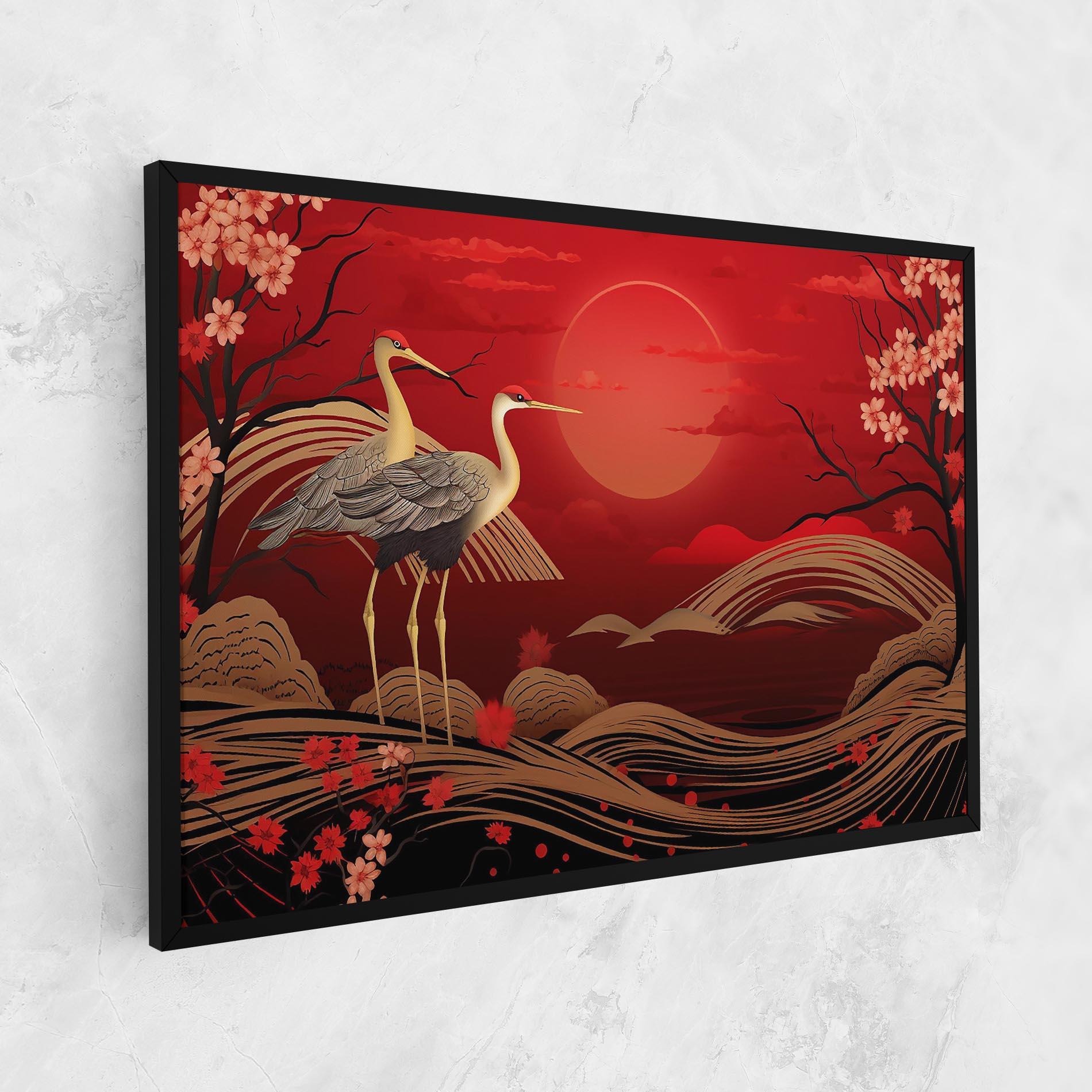 Leinwandbild Gold Landscape Painting mockup 1