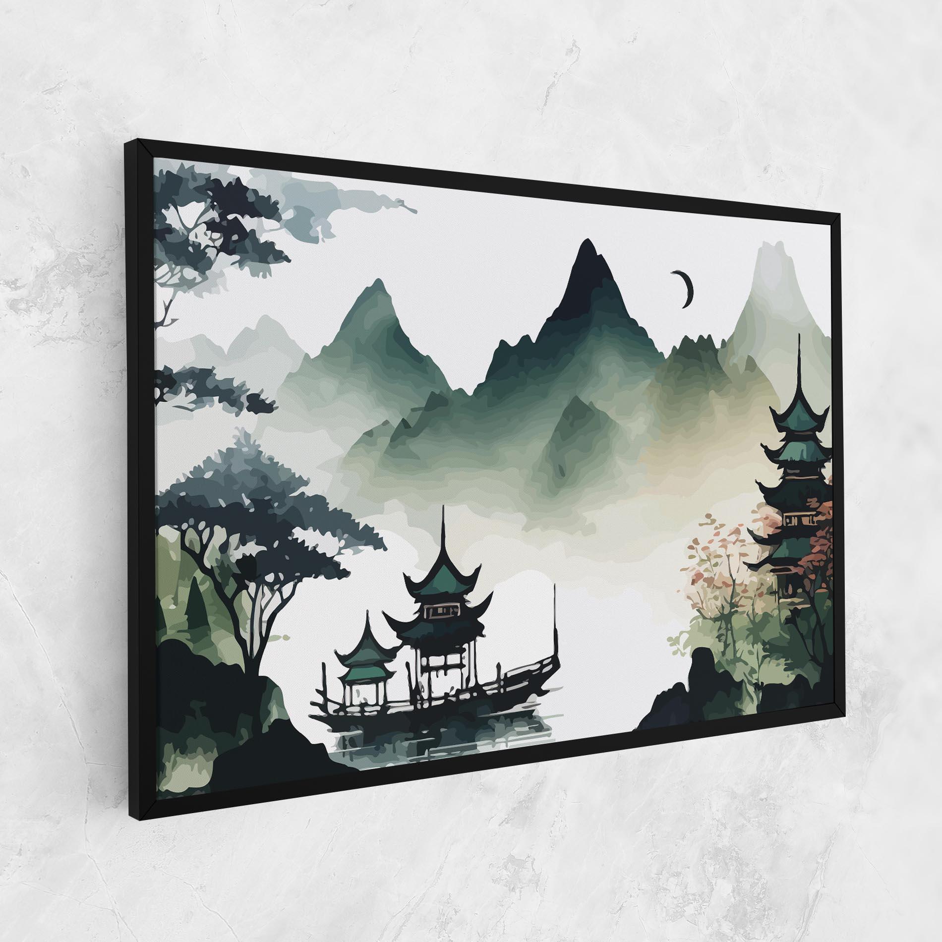 Leinwandbild Green Mountain Moon mockup 1