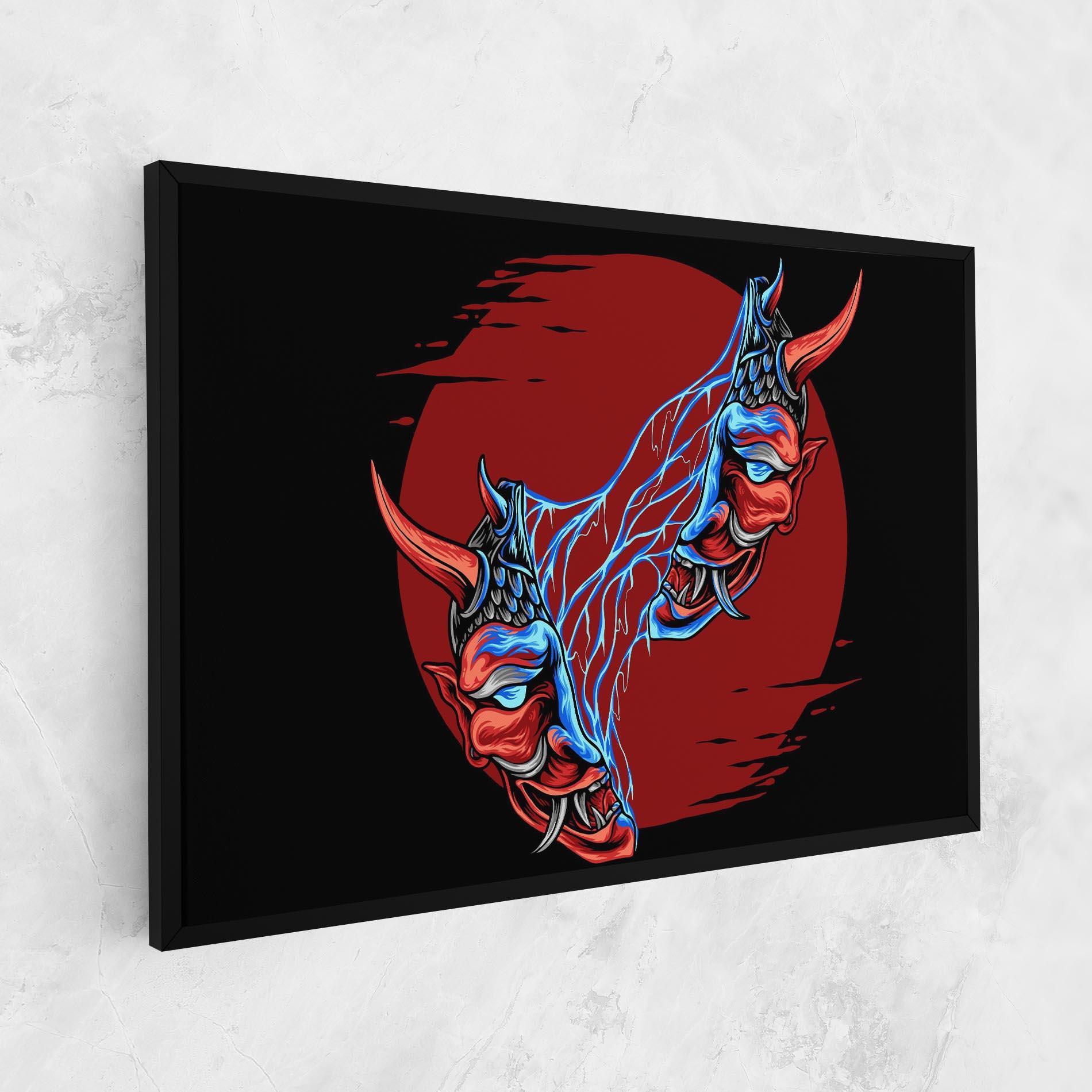 Leinwandbild Japanese Mask mockup 1