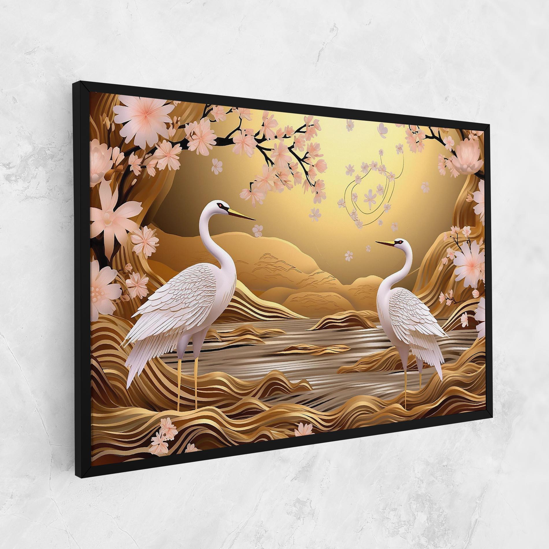 Leinwandbild Pink Chinese Flowers mockup 1